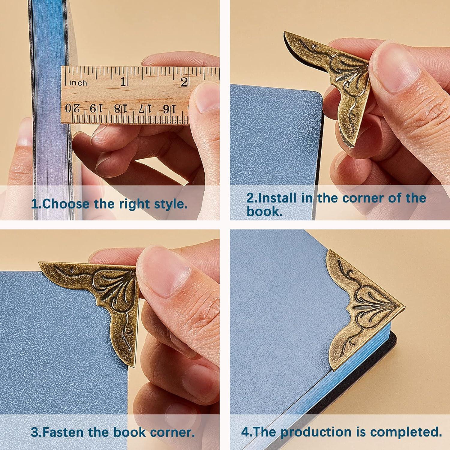 Esquinas de Libro de Metal Outus - 96 Piezas Protectoras Vintage