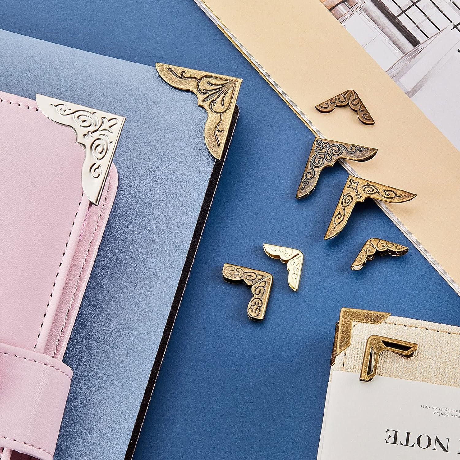 Esquinas de Libro de Metal Outus - 96 Piezas Protectoras Vintage