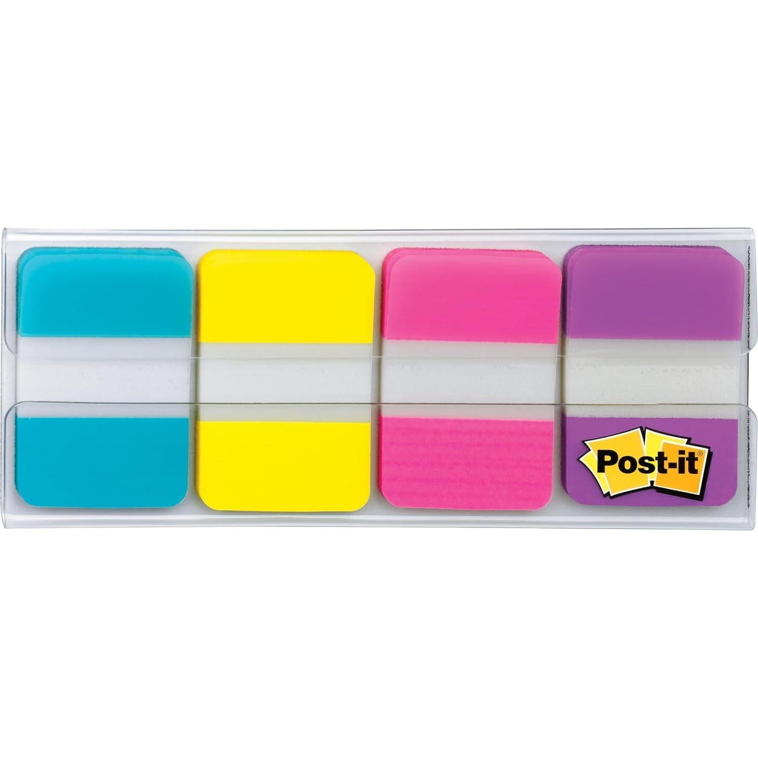 Pestañas Post-it 1" Sólido Aqua Amarillo Rosa Violeta 88 Unidades