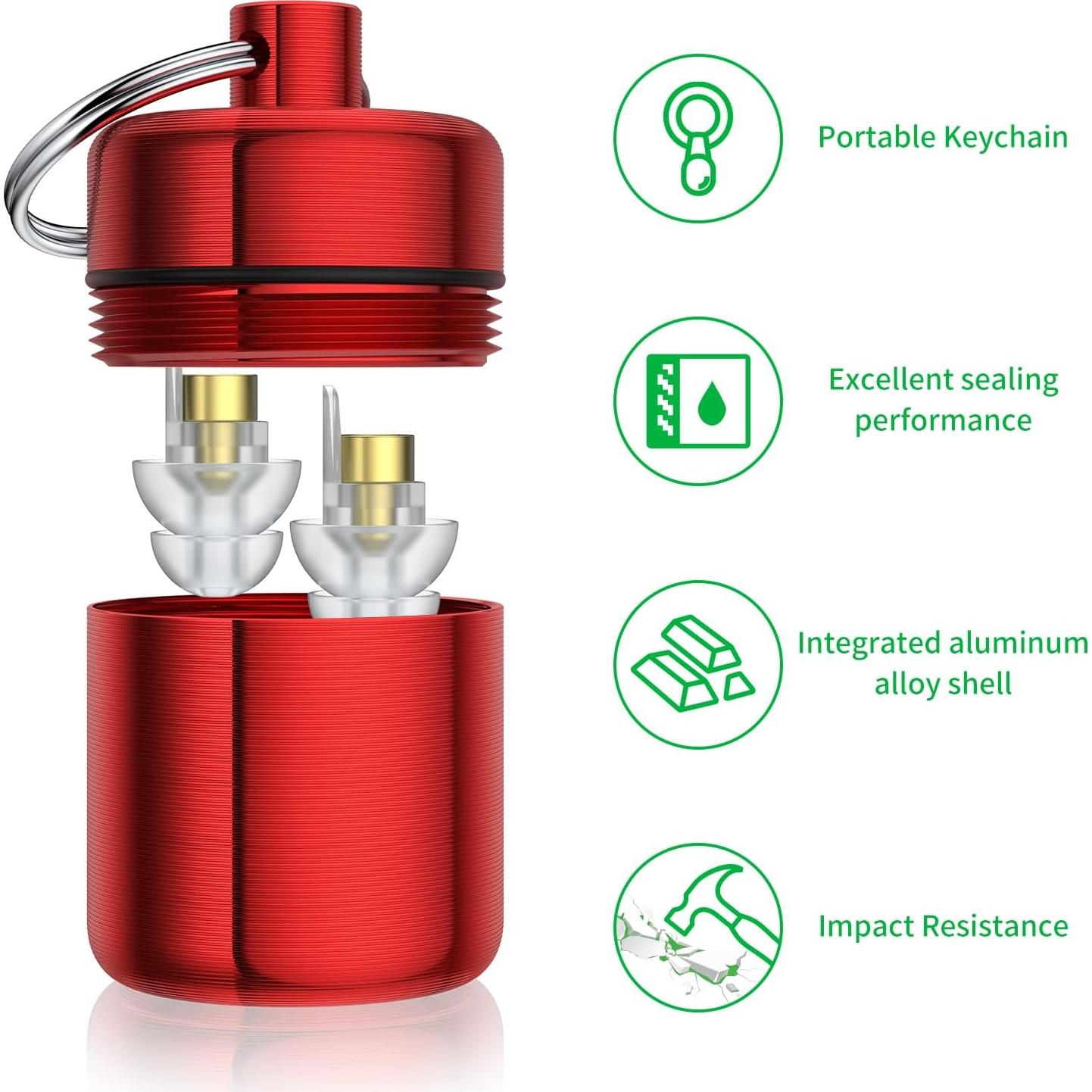 Estuche de Aluminio Urekt para Tapones de Oído - 2 Paquetes