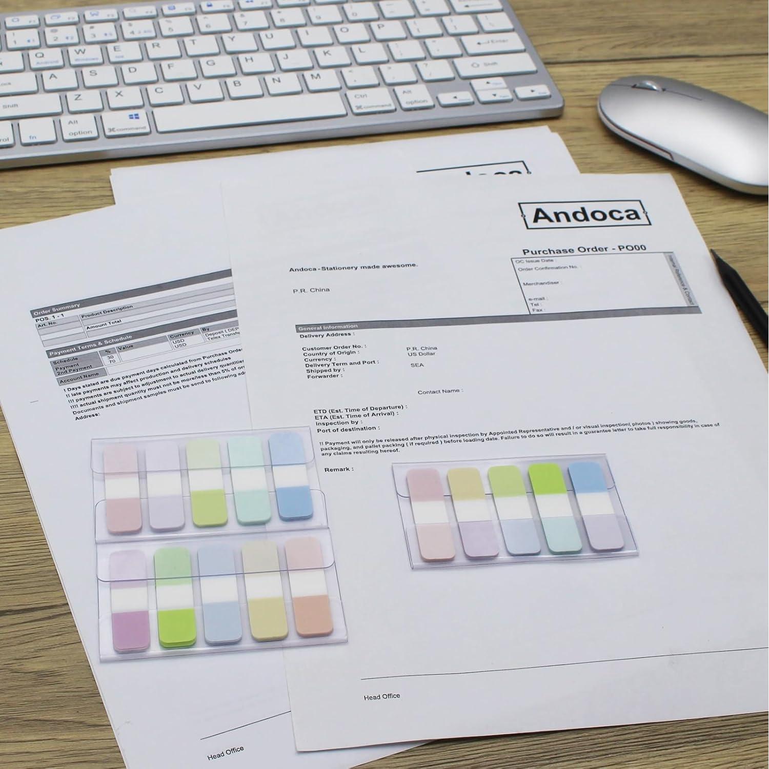 Banderas Adhesivas Andoca 1.19x4.34 cm Colores Variados 400 Páginas