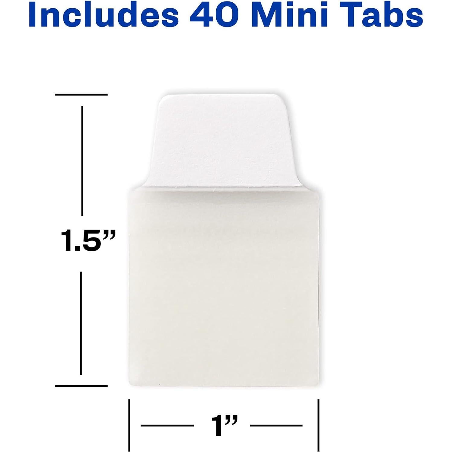 Pestañas Reposicionables Avery Mini Ultra 40 Unidades Blancas