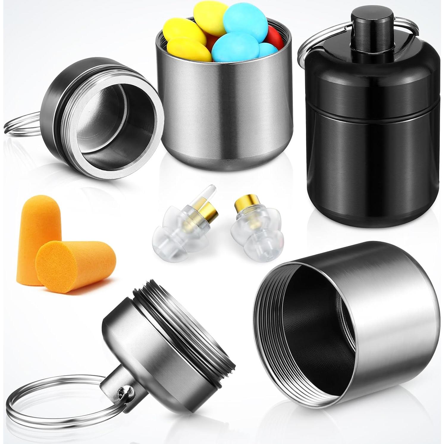 Estuche Metalico para Tapones de Oído Hicarer 4 Piezas