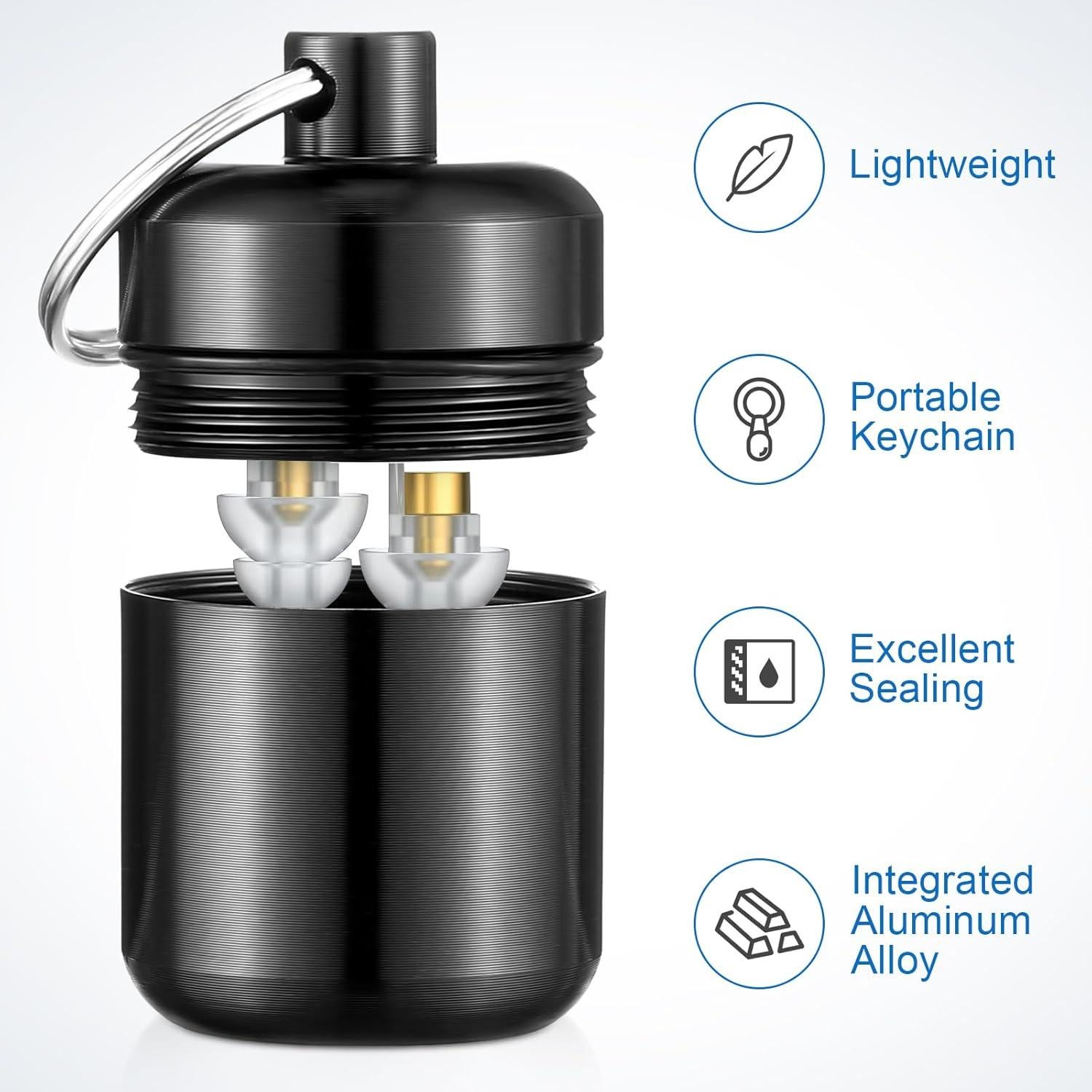 Estuche Metalico para Tapones de Oído Hicarer 4 Piezas