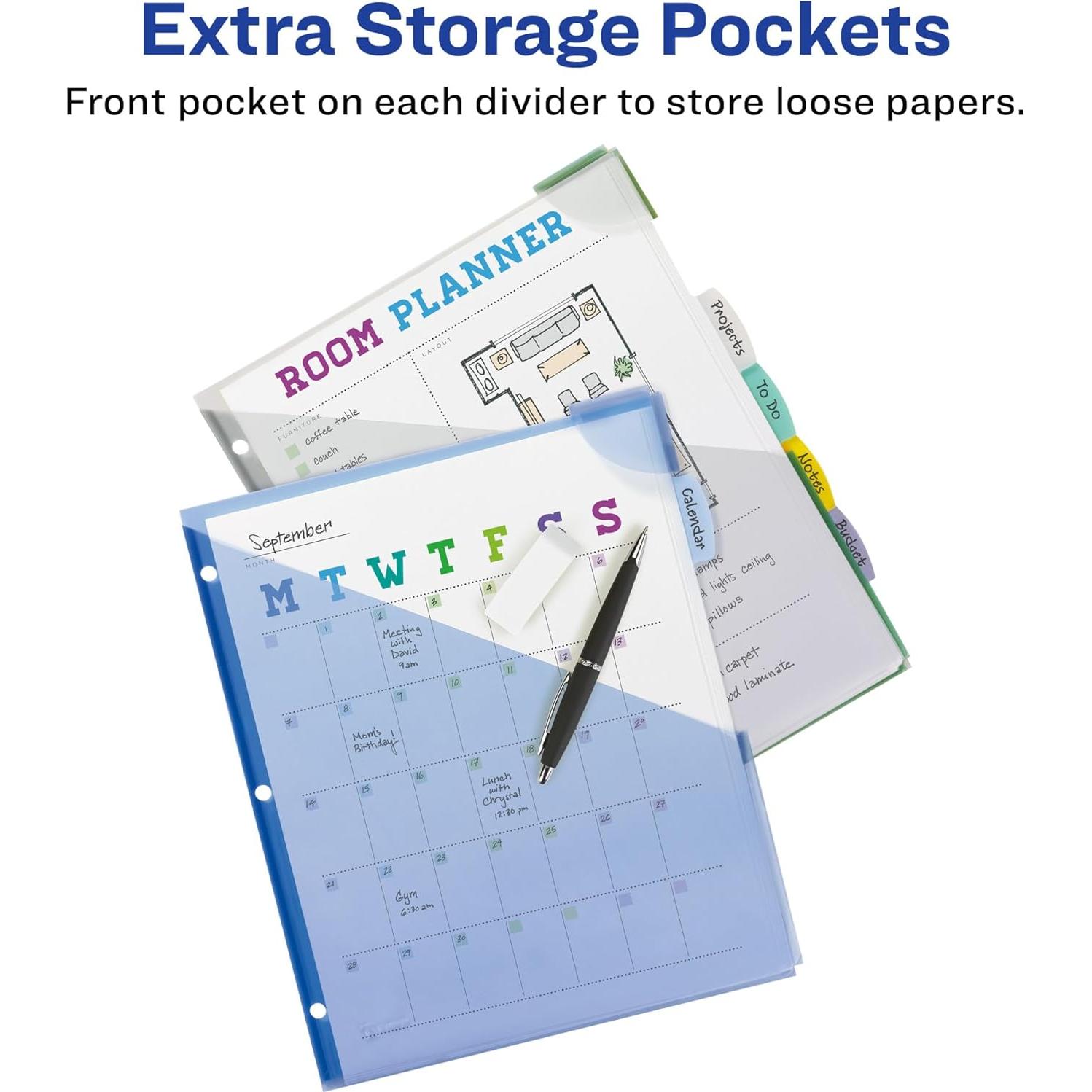 Separadores de Esquina Avery de Plástico 5 Tabuladores Multicolor