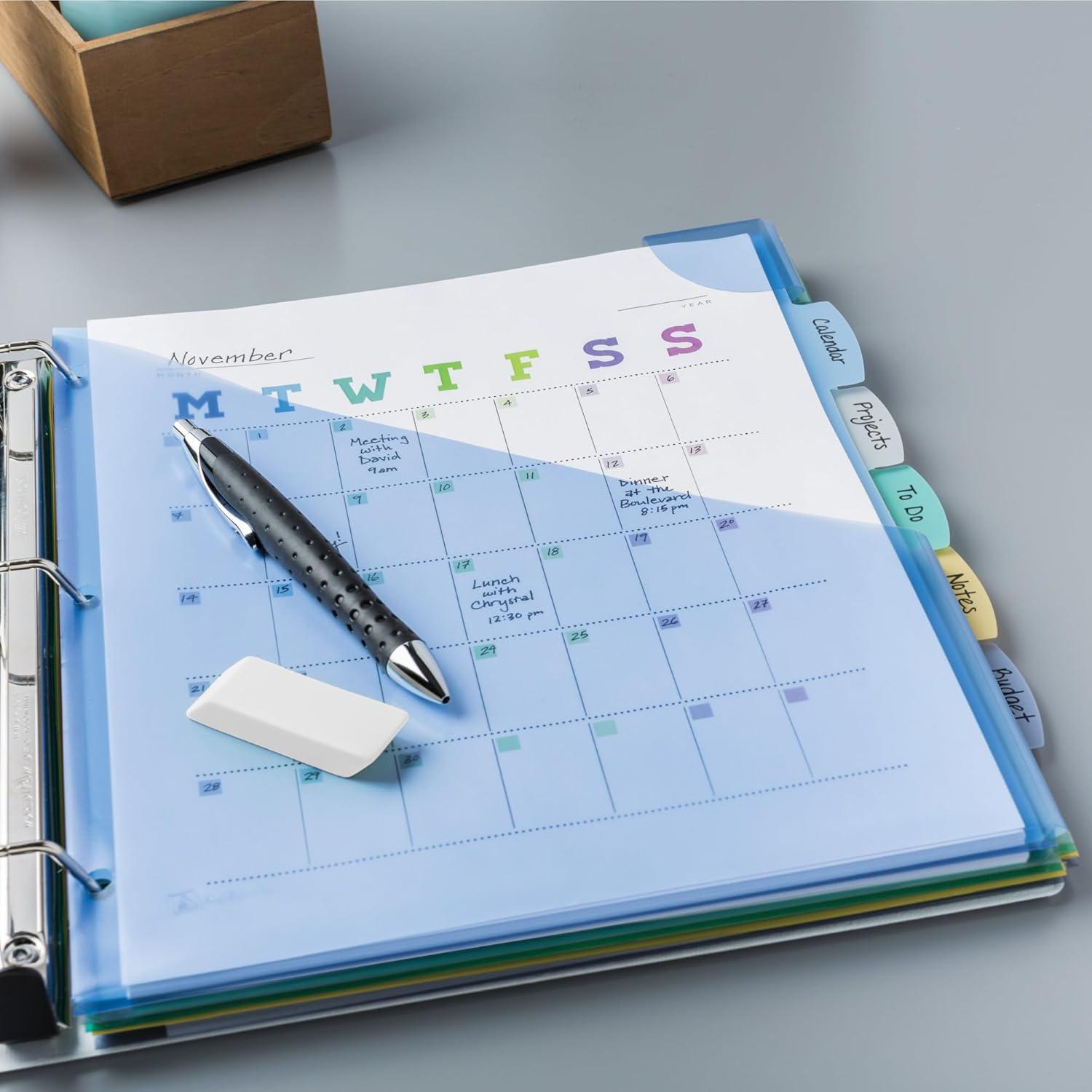 Separadores de Esquina Avery de Plástico 5 Tabuladores Multicolor