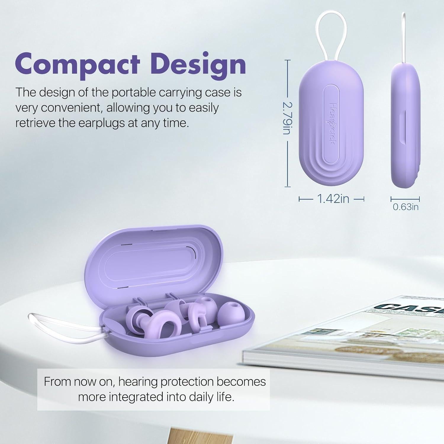 Estuche para Tapones de Oídos Hearprotek - Compacto y Duradero