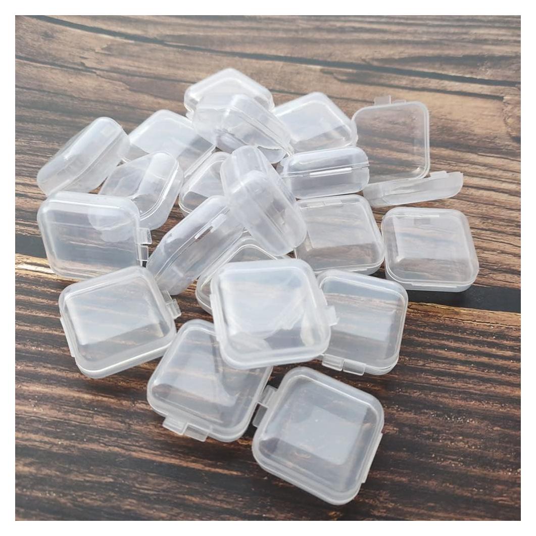 20 Cajas de Joyería Mini Transparentes Honkenda 3.48x3.48 cm