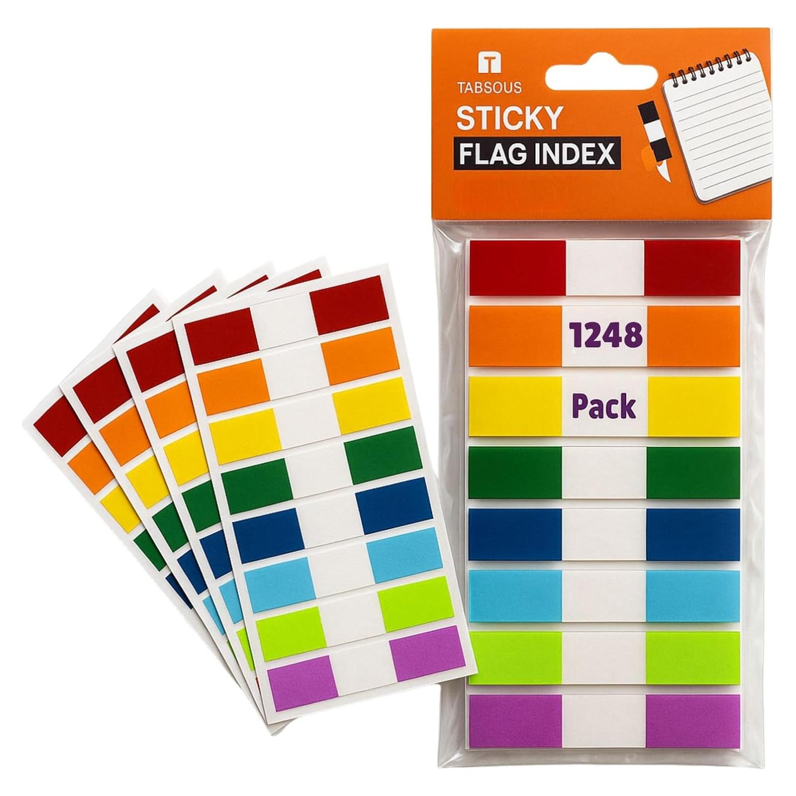 Etiquetas Adhesivas Reposicionables Tabsous 1248 Unidades - 8 Colores