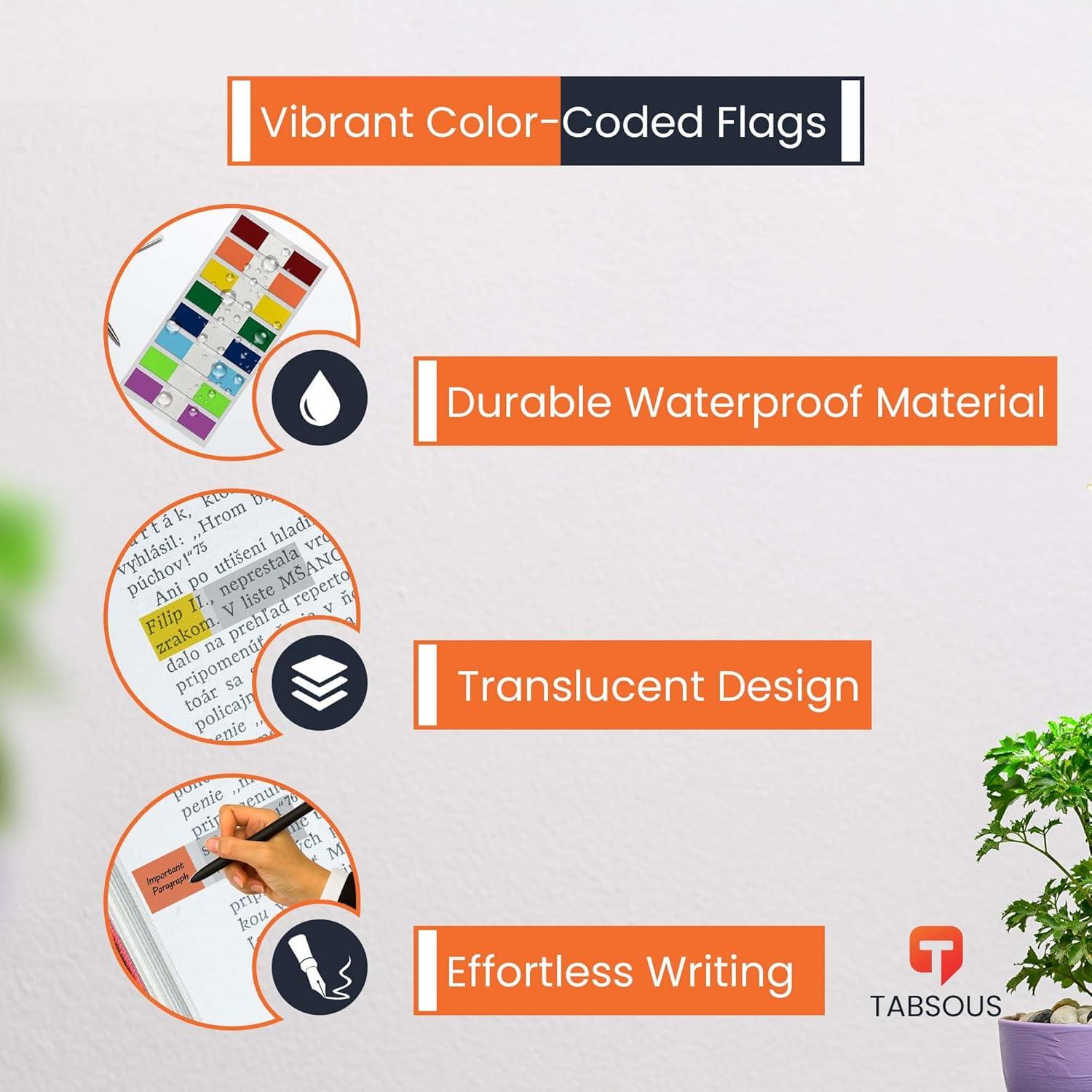 Etiquetas Adhesivas Reposicionables Tabsous 1248 Unidades - 8 Colores