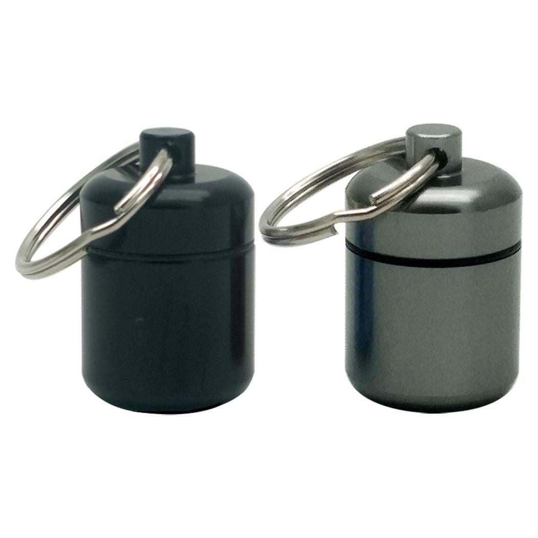 Contenedor de Pastillas de Aluminio SHISHANG 2 Piezas a Prueba de Agua