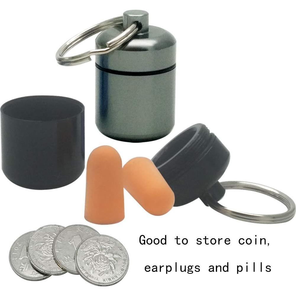 Contenedor de Pastillas de Aluminio SHISHANG 2 Piezas a Prueba de Agua