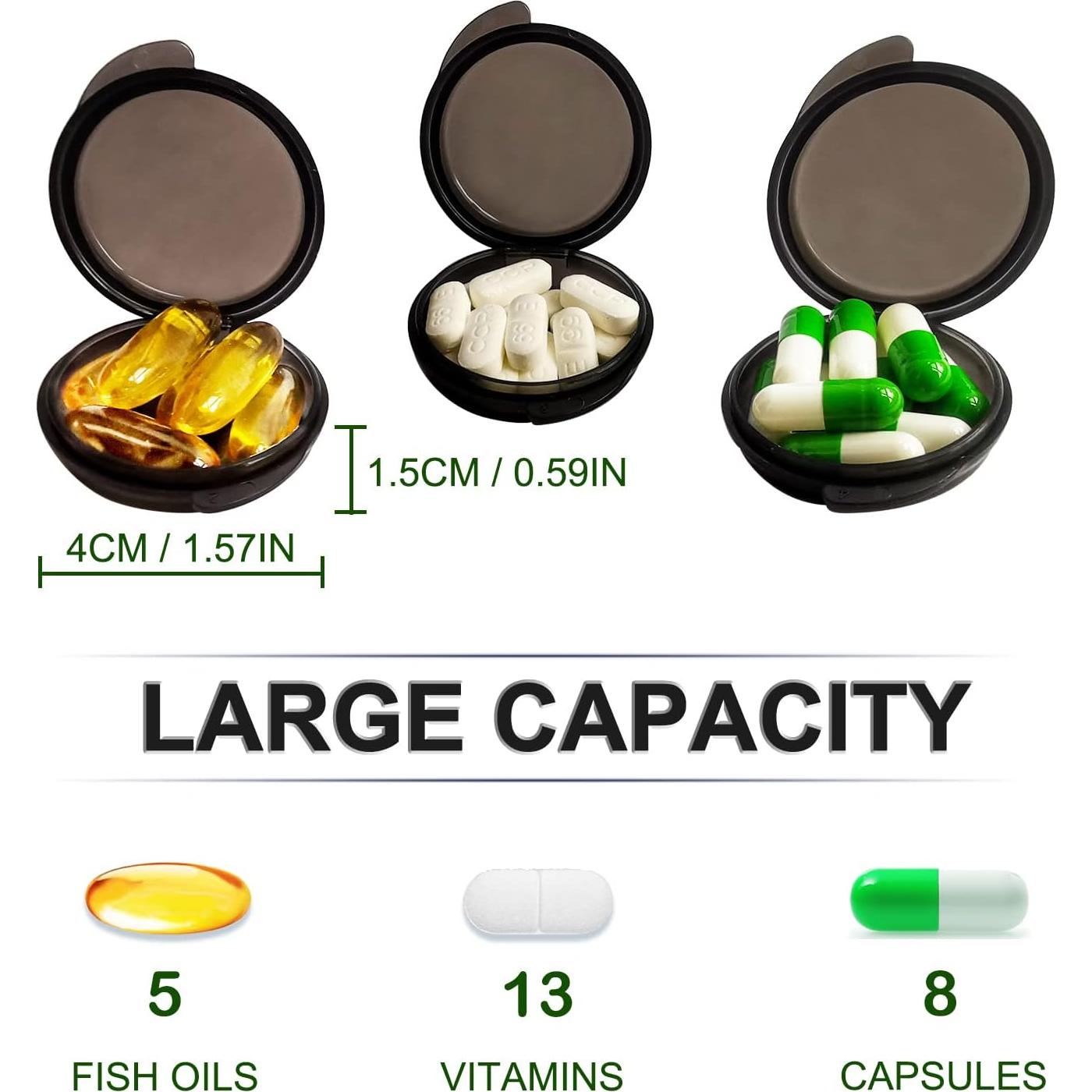 Organizador de Pastillas Mini Murou Negro - Paquete de 3