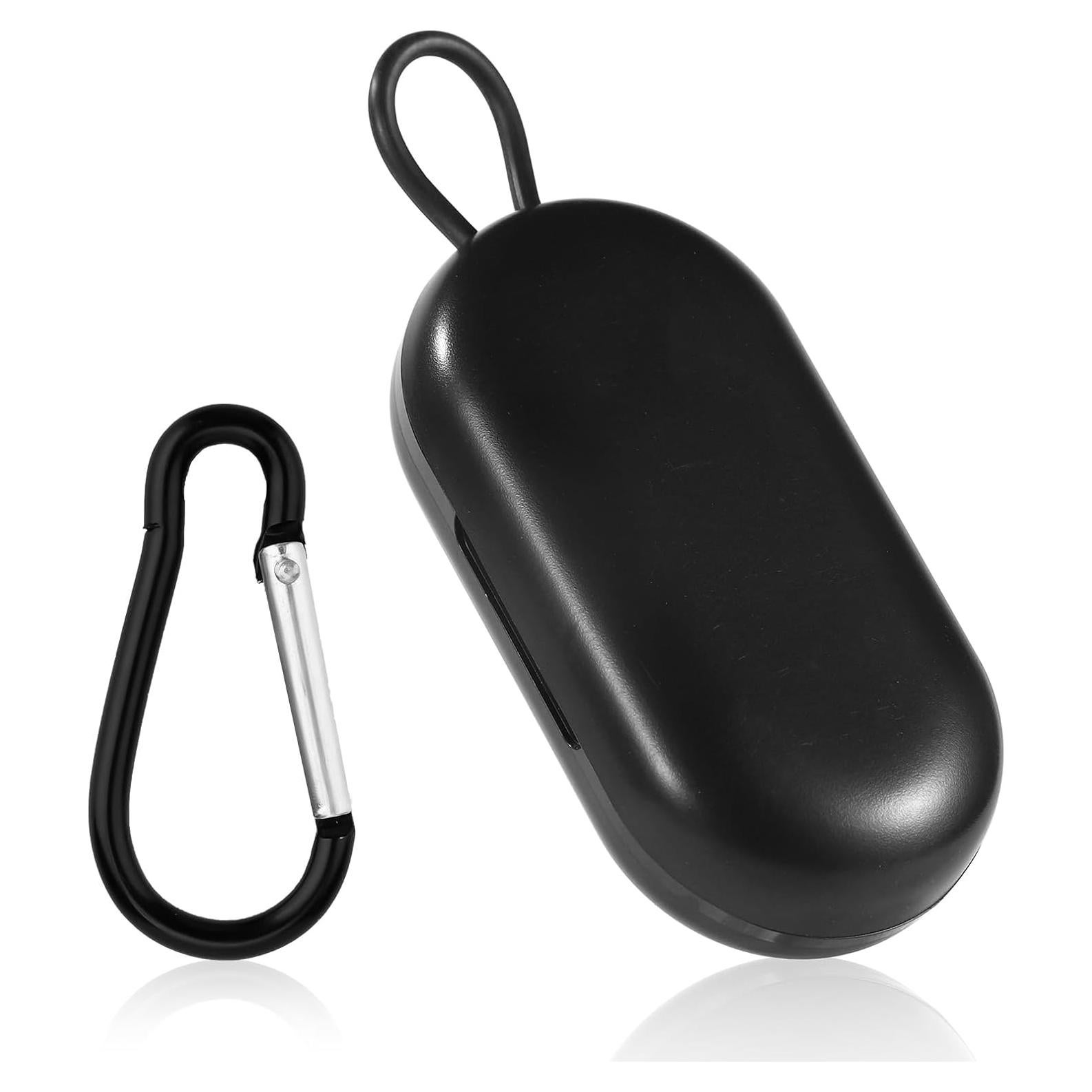 Estuche para Tapones de Oídos XIHIRCD con Mosquetón - Negro