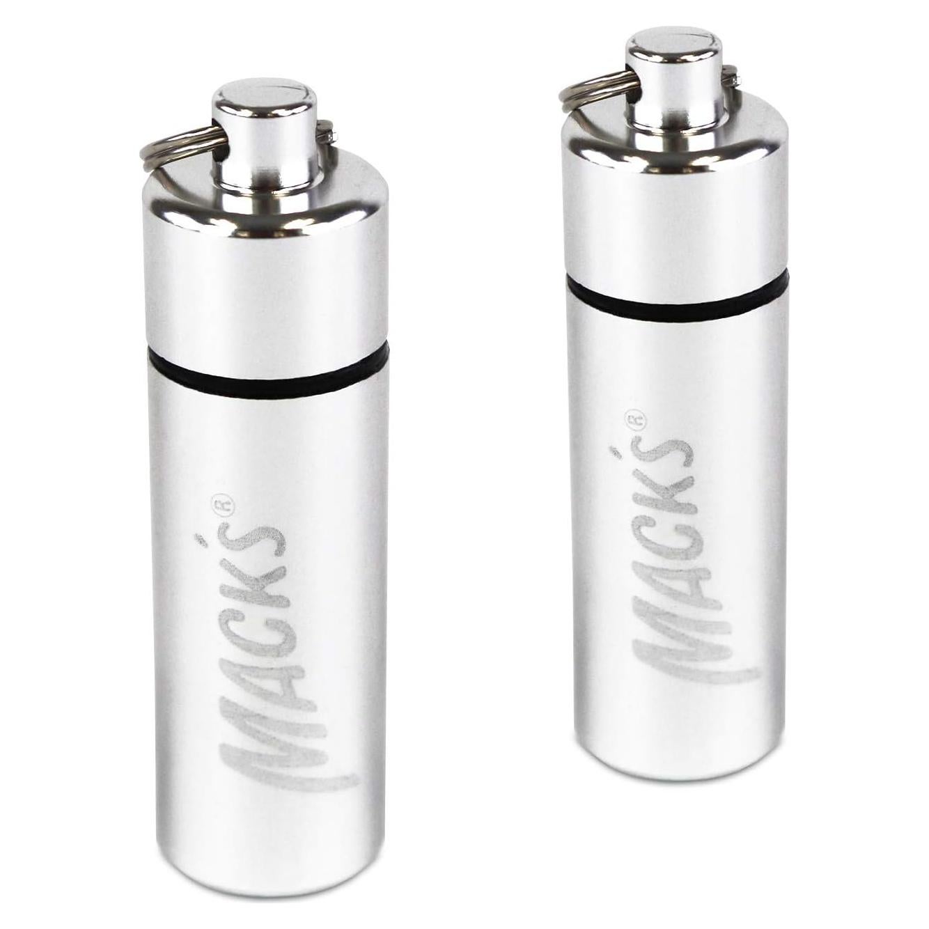 Estuche de Aluminio Mack para Tapones de Oídos - Plata