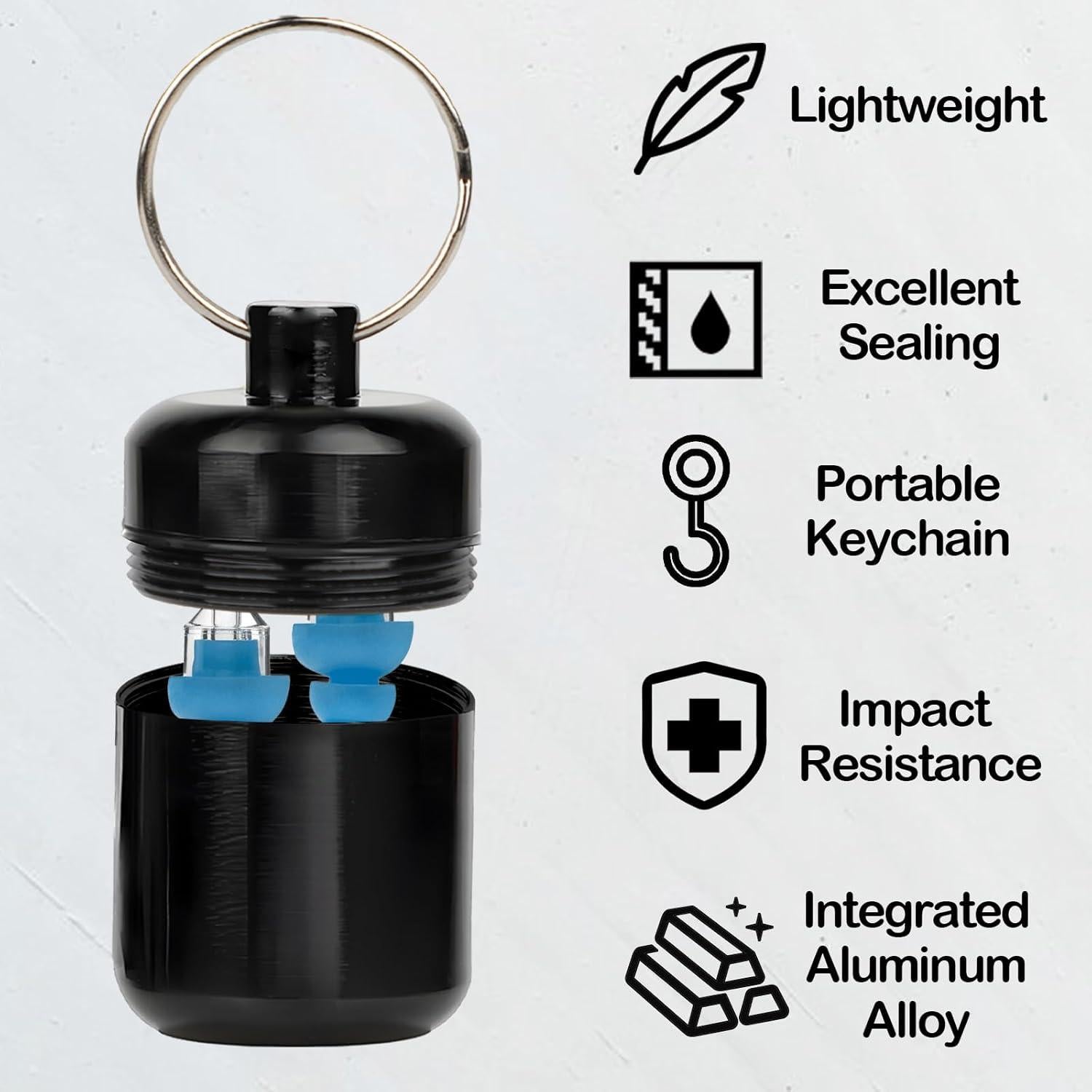 Estuche de Transporte Cecliy para Tapones de Oído - 4 Paquetes Metal