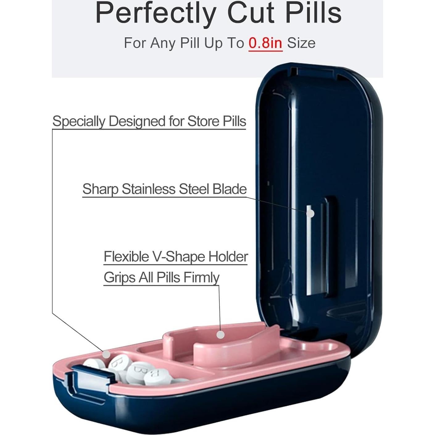 Cortador de Pastillas DUBSTAR Azul, Divisor Portátil 2.03 cm