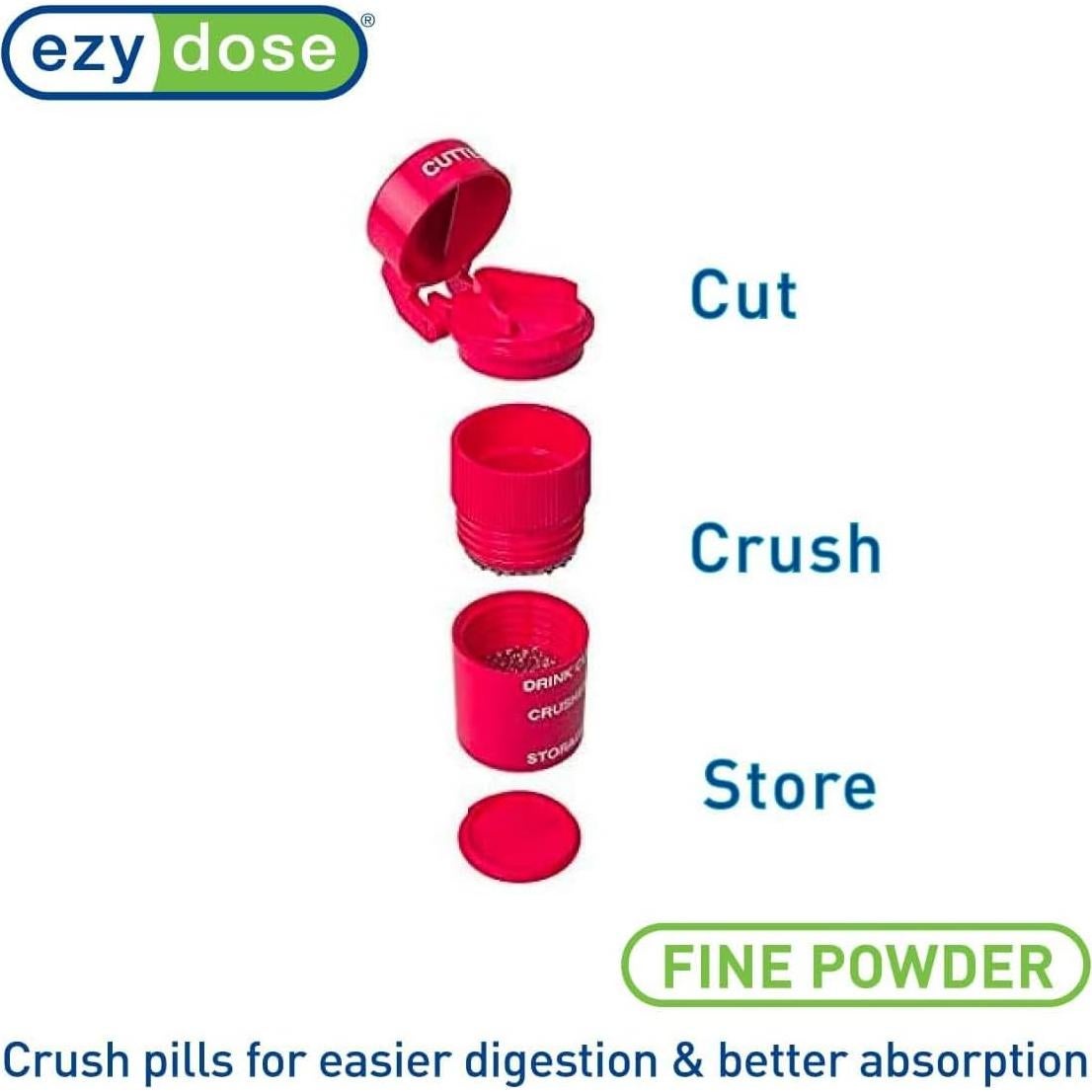 Cortador y Triturador de Pastillas Ezy Dose Rojo 3 en 1