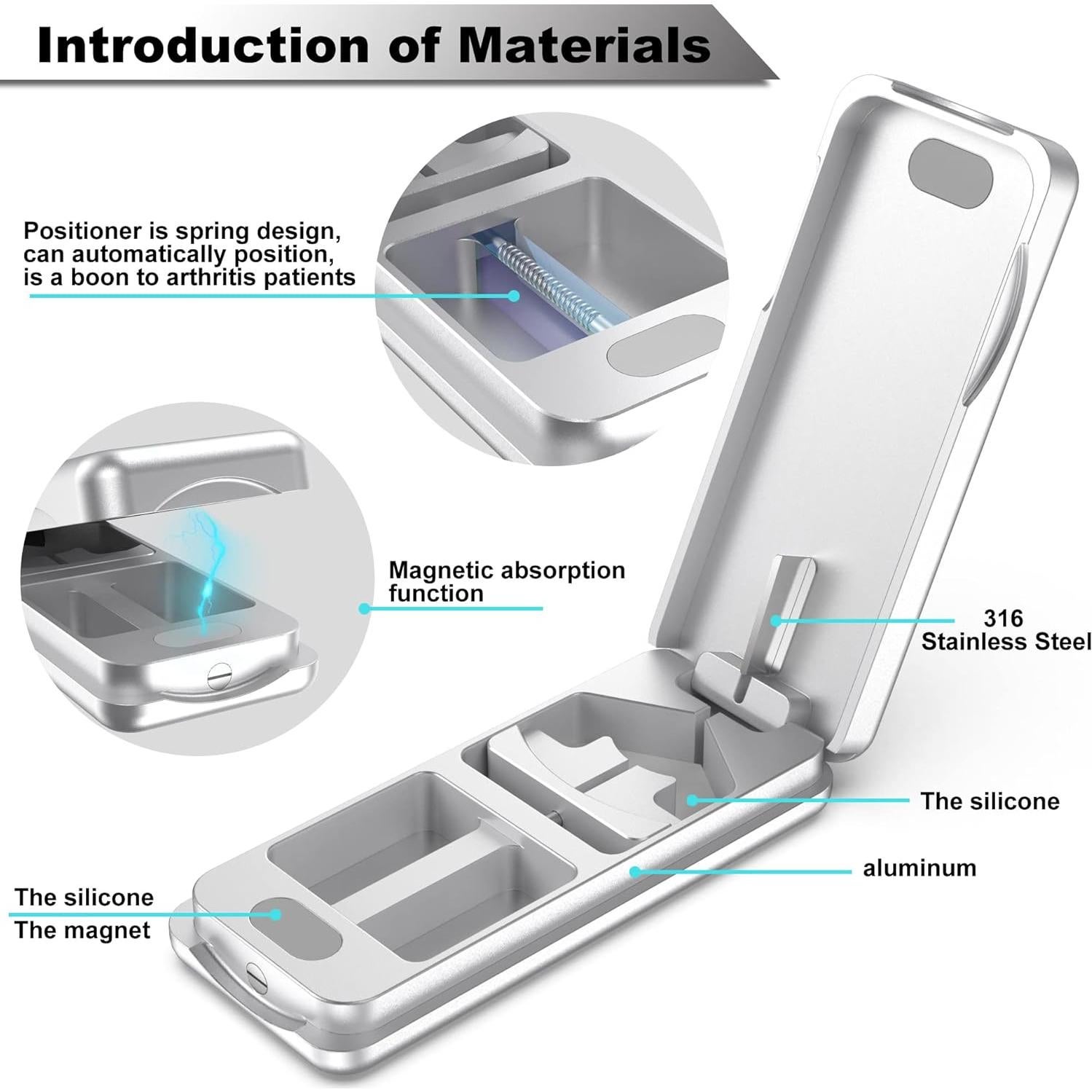 Cortador de Pastillas JEINAPA de Aluminio y Acero Inoxidable Plata