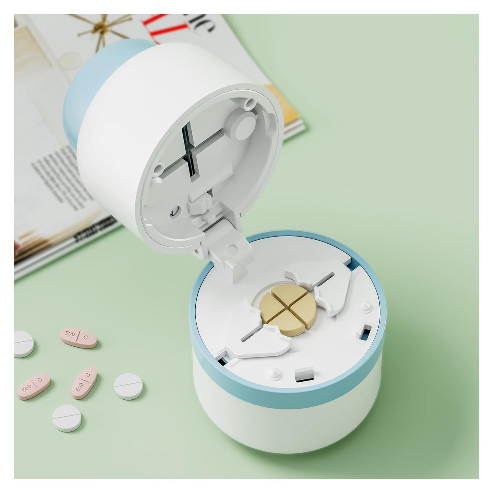 Cortador de Pastillas GAONLY Azul - Divisor de Tabletas 1/4