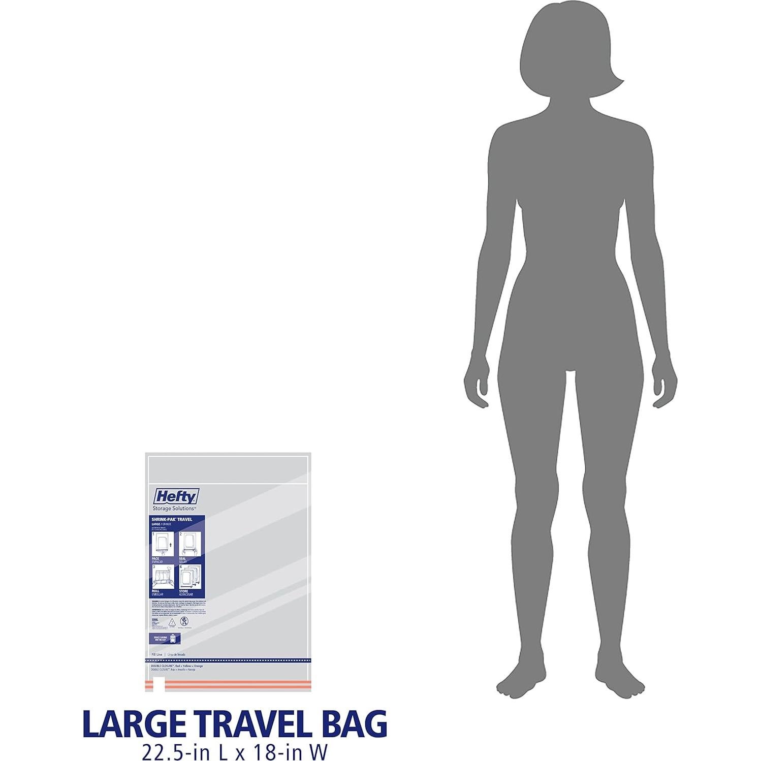 Hefty Shrink-Pak 6 Bolsas de Viaje Herméticas 22.86x30.48cm