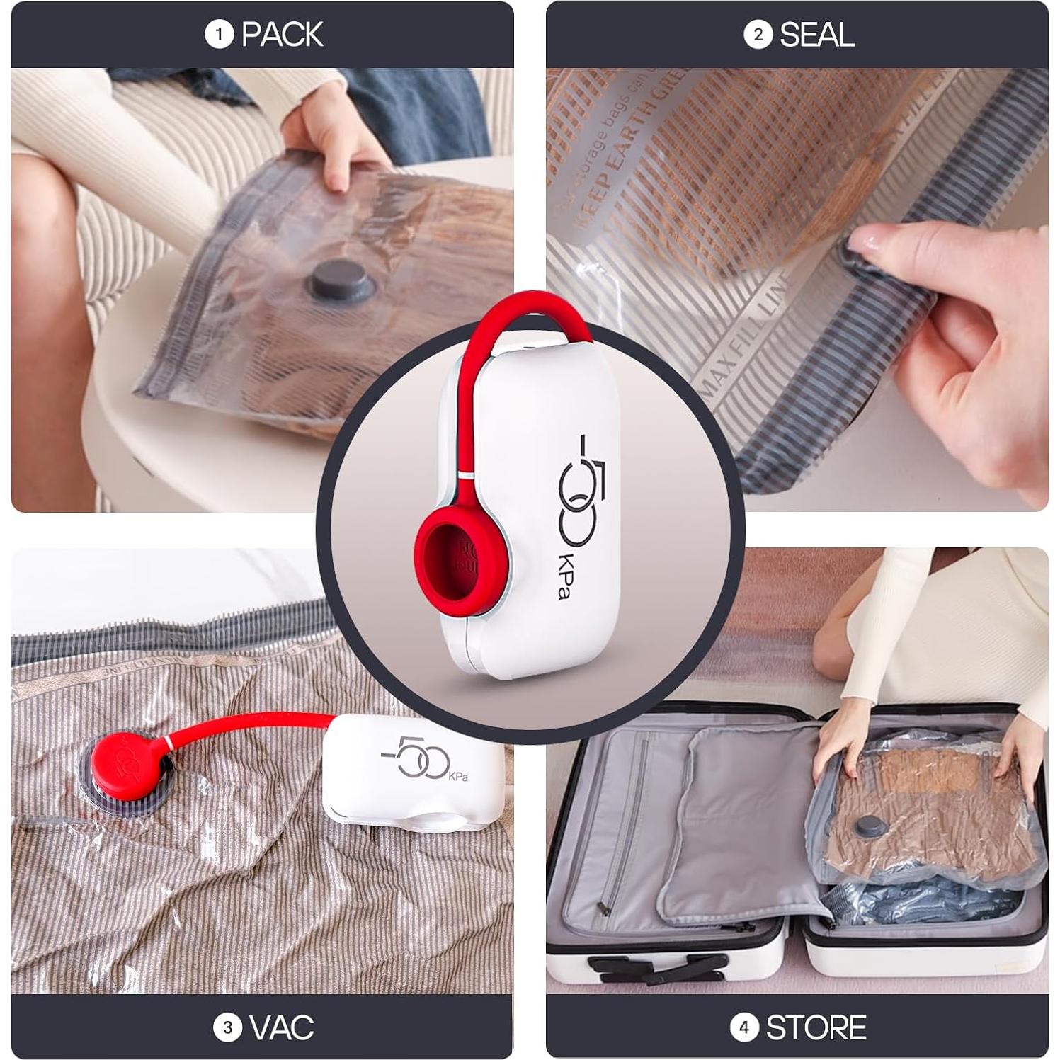 VMstr 12 Bolsas de Almacenamiento al Vacío con Bomba Eléctrica
