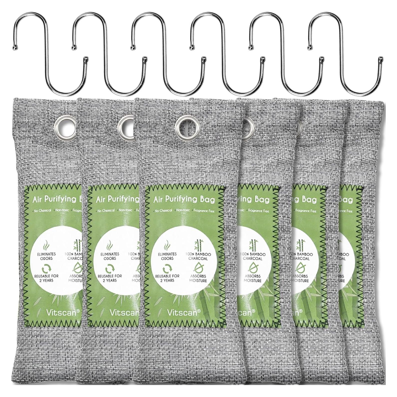 Paquete de 6 Bolsas de Carbón Activado de Bambú - Purificador de Aire