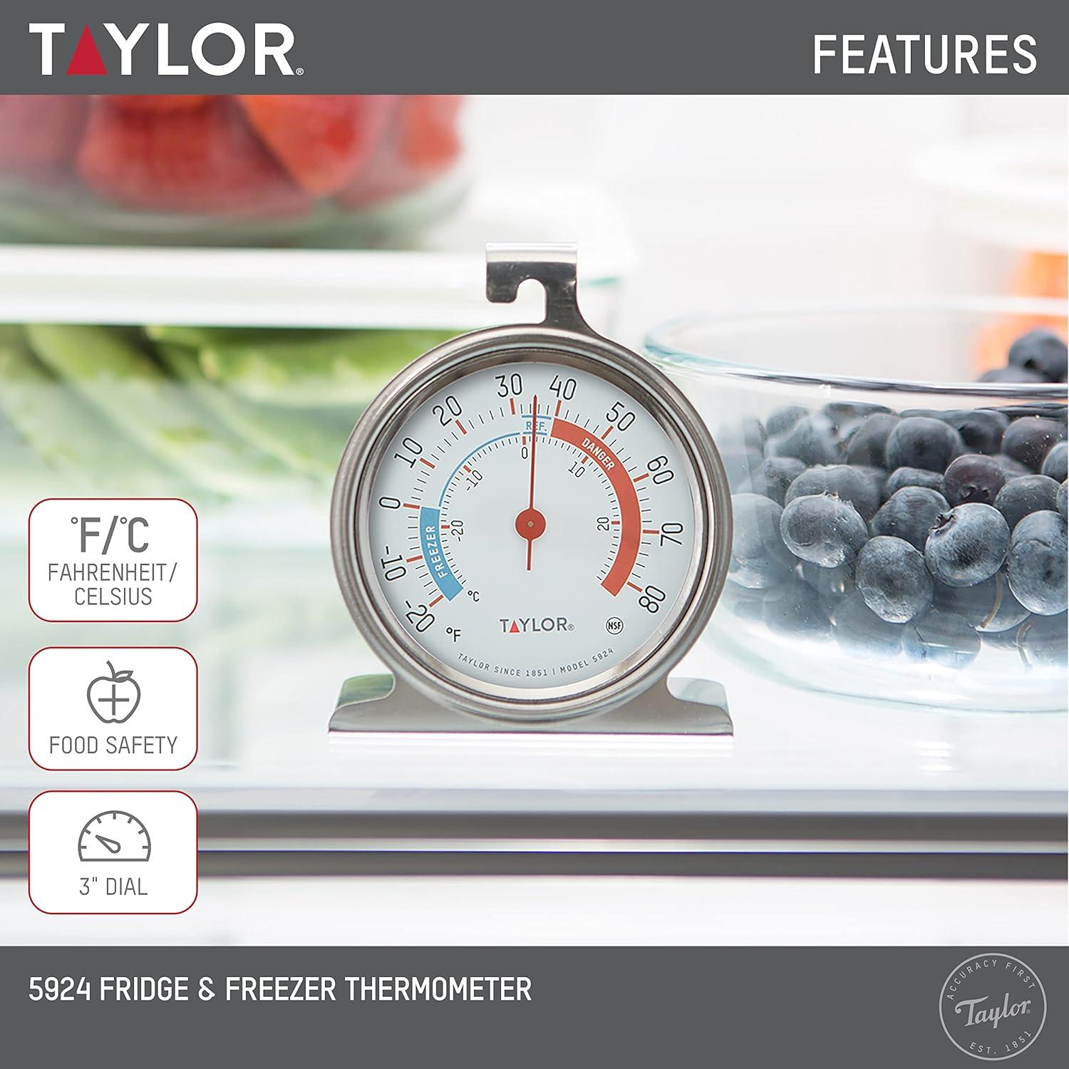 Termómetro Analógico Taylor 5924 para Refrigerador y Congelador