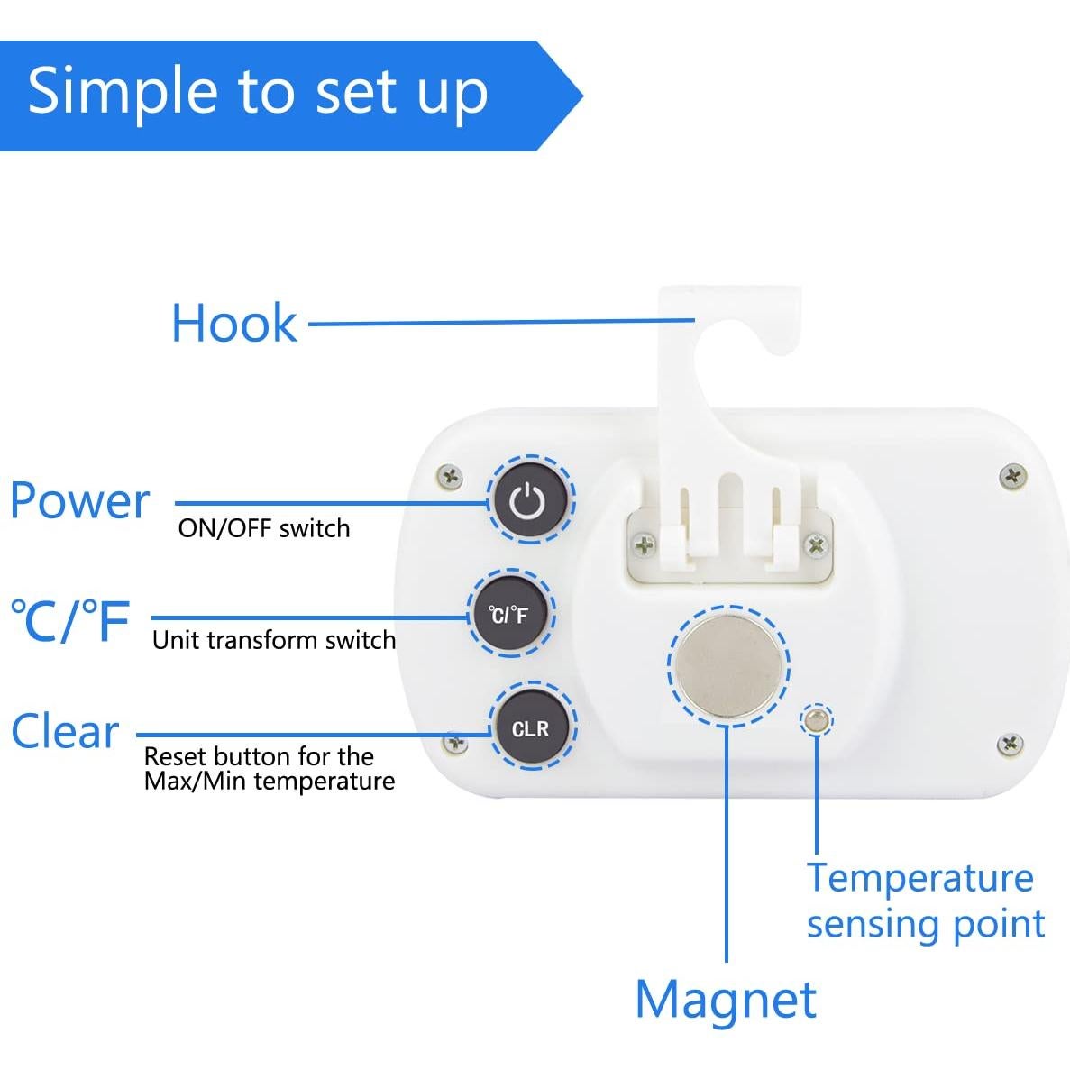 Termómetro Digital RIY para Refrigerador y Congelador LCD