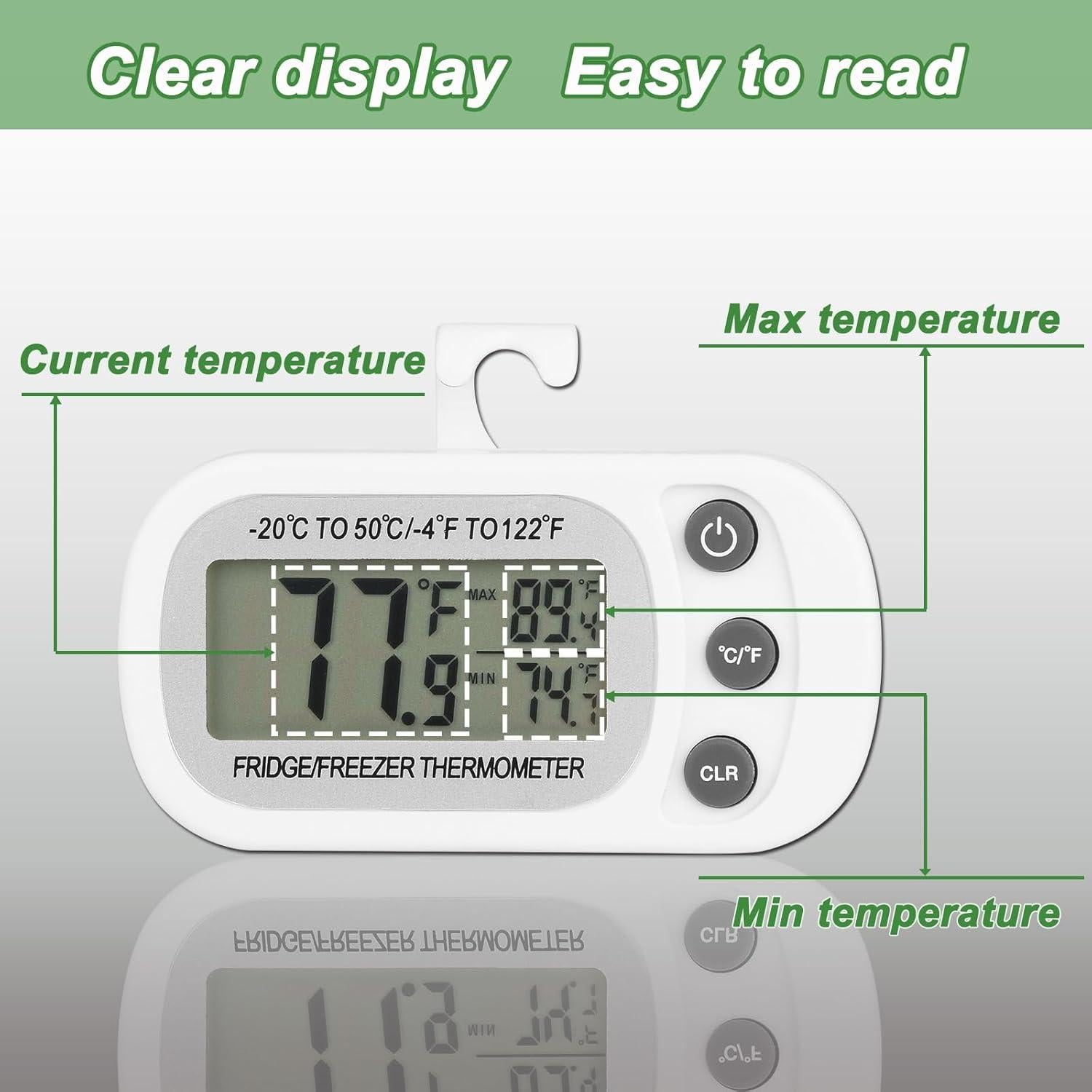 Termómetro Digital Impermeable Serundo para Refrigerador 2pck