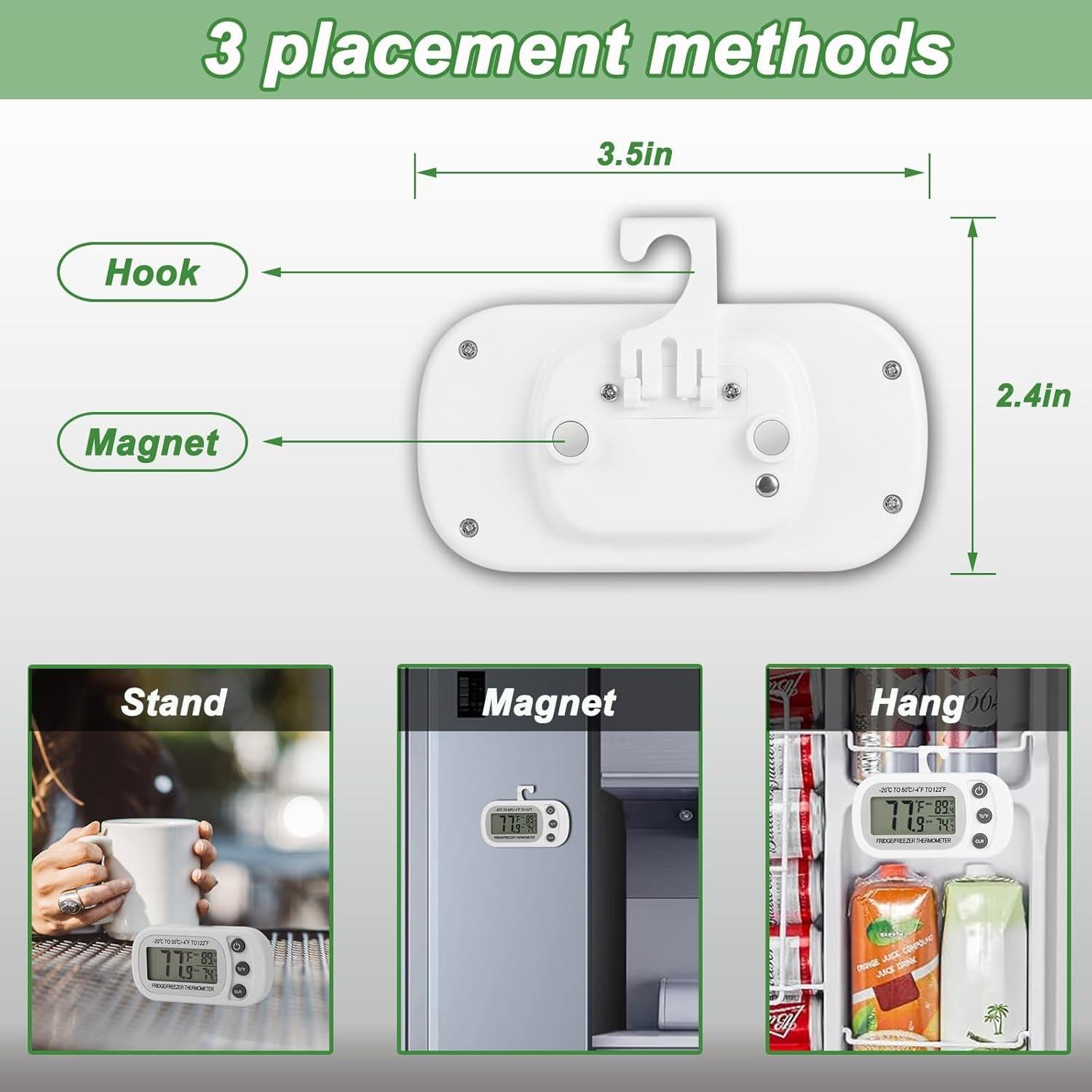 Termómetro Digital Impermeable Serundo para Refrigerador 2pck