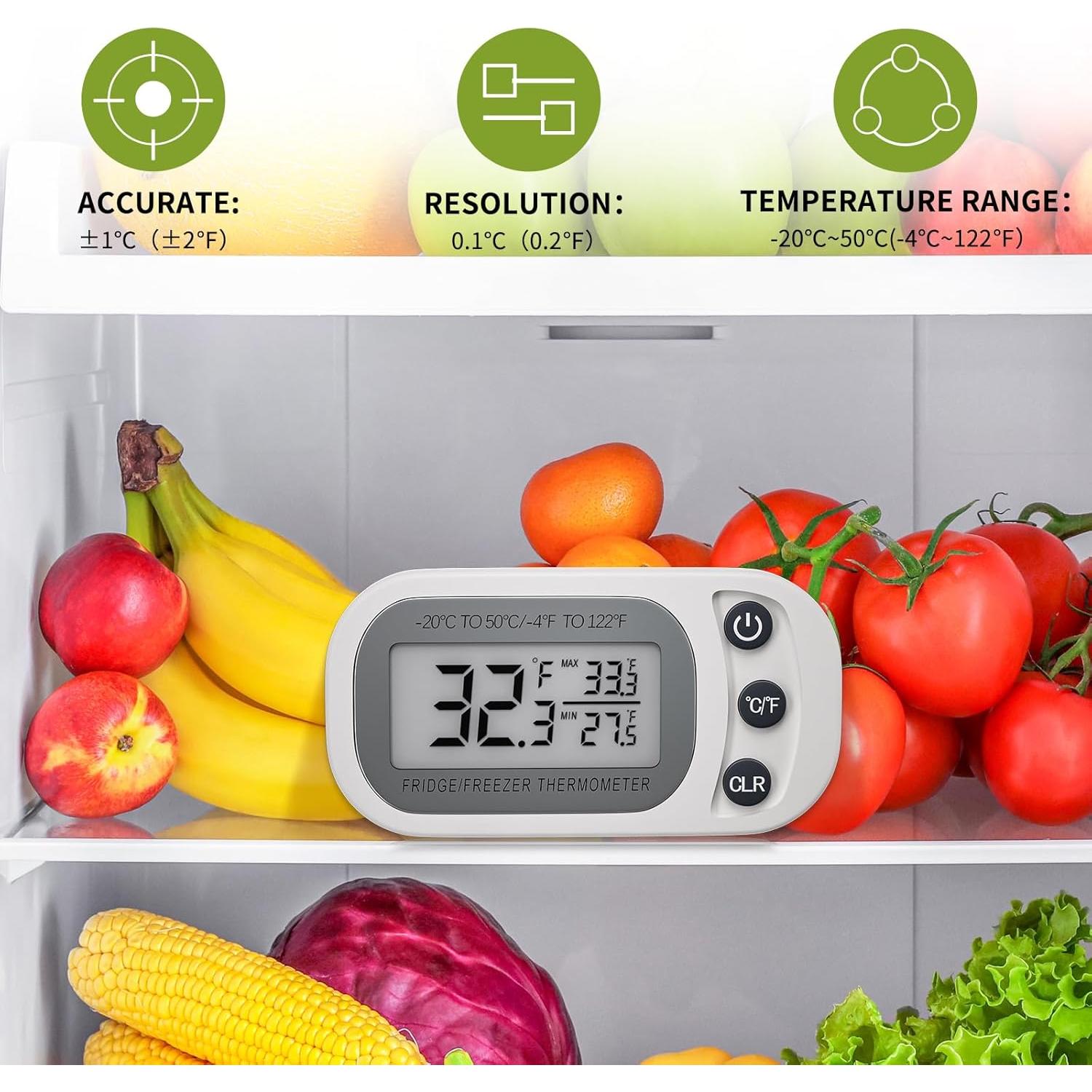 Termómetro Digital Impermeable FAHZON 2 Piezas Blanco