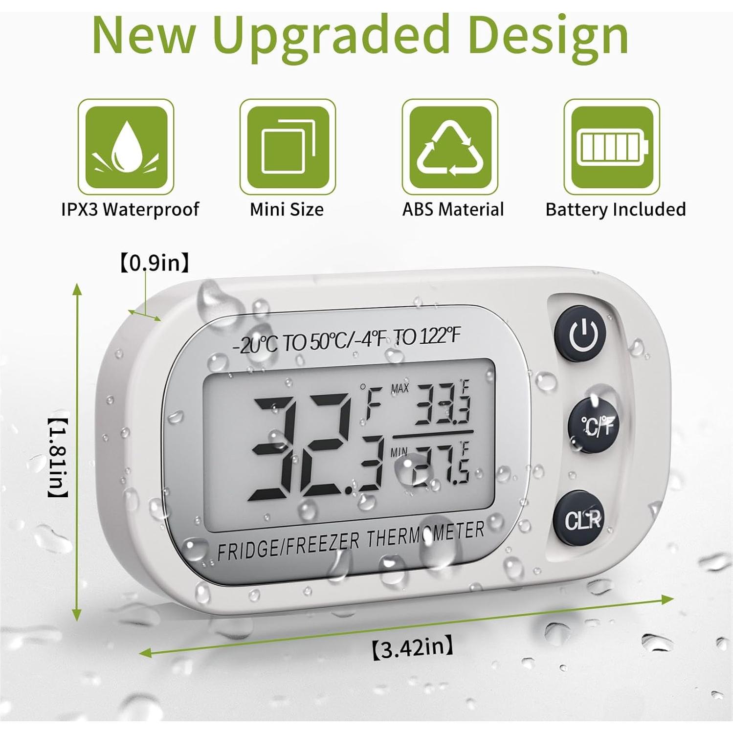 Termómetro Digital Impermeable FAHZON 2 Piezas Blanco