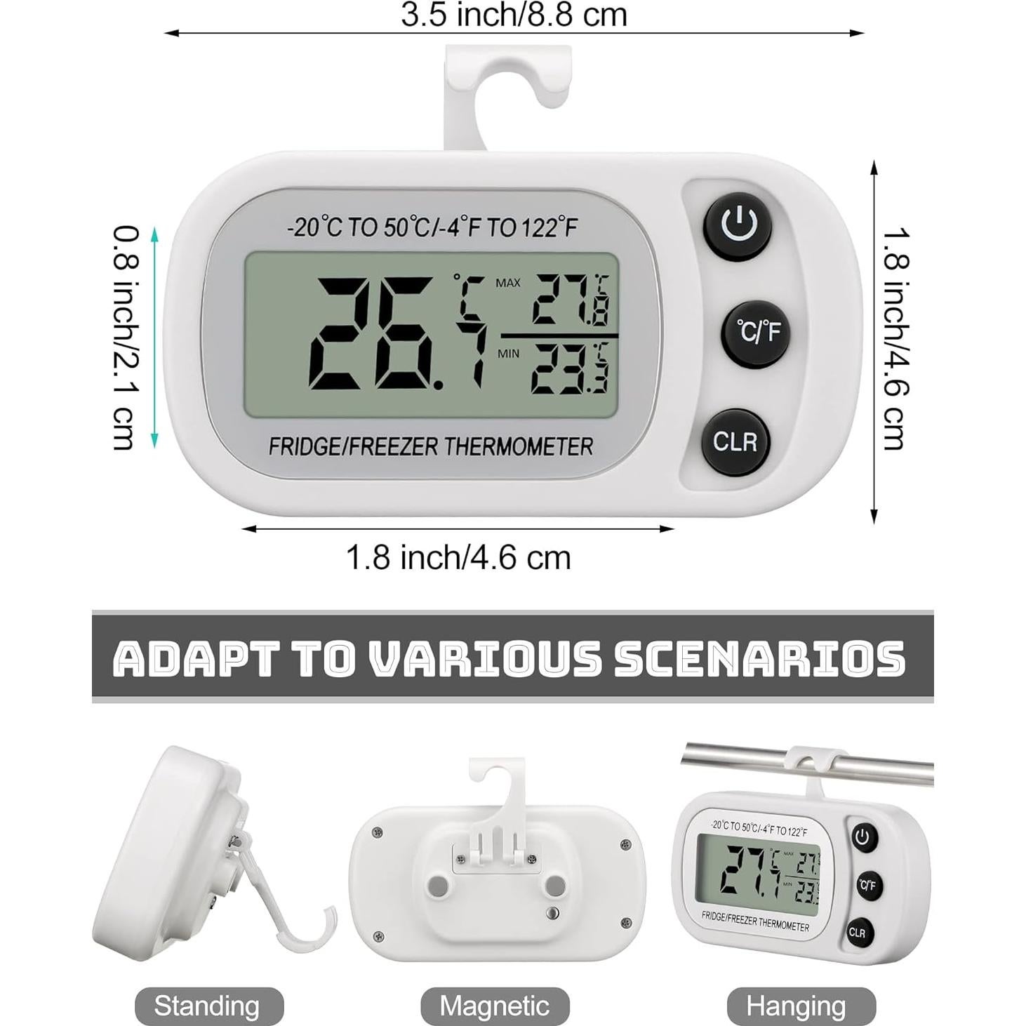 Termómetro Digital Impermeable Frienda - Paquete de 12 Blancos
