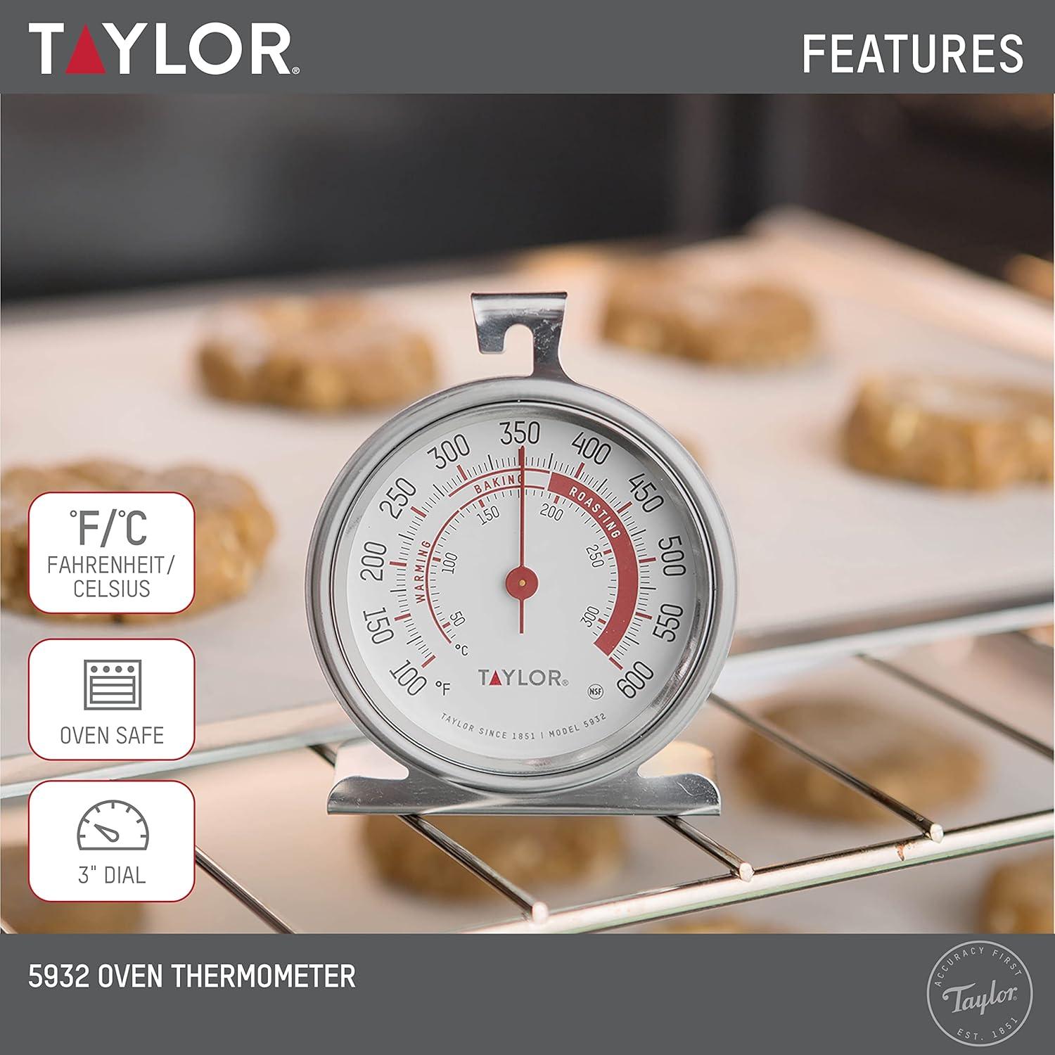 Termómetro de Horno Taylor 5932, Acero Inoxidable 8 cm