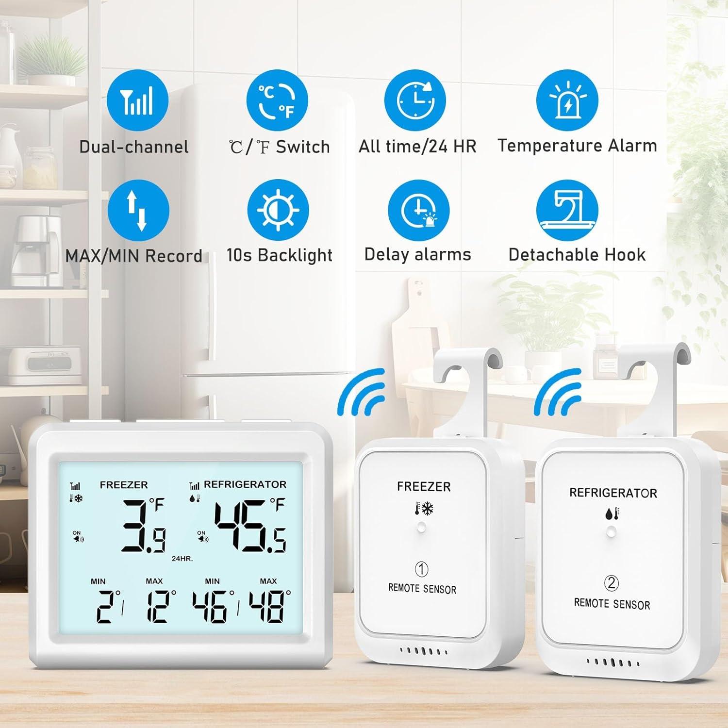 Termómetro Inalámbrico para Refrigerador Temracha WA150KM - Alarma y Retroiluminación