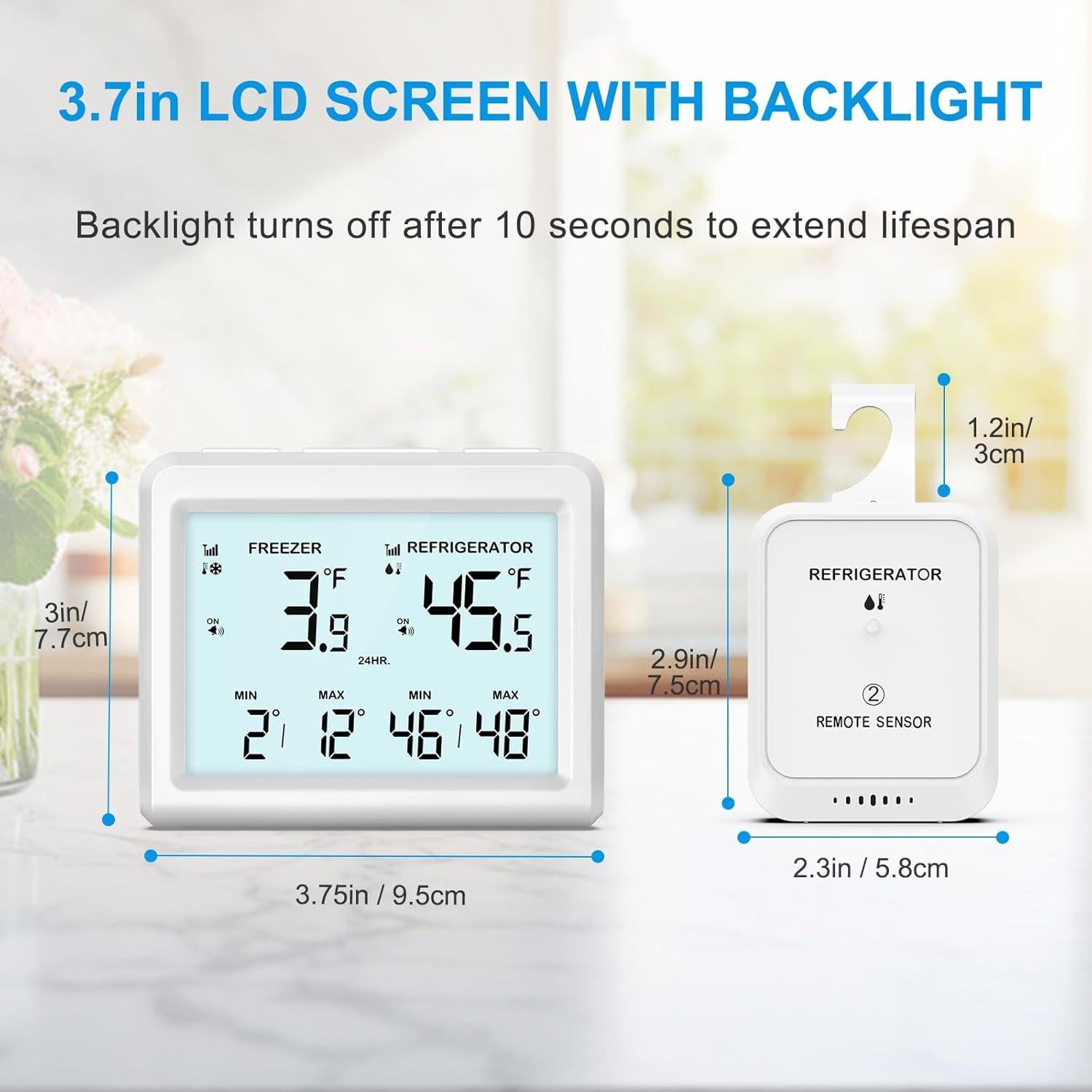Termómetro Inalámbrico para Refrigerador Temracha WA150KM - Alarma y Retroiluminación