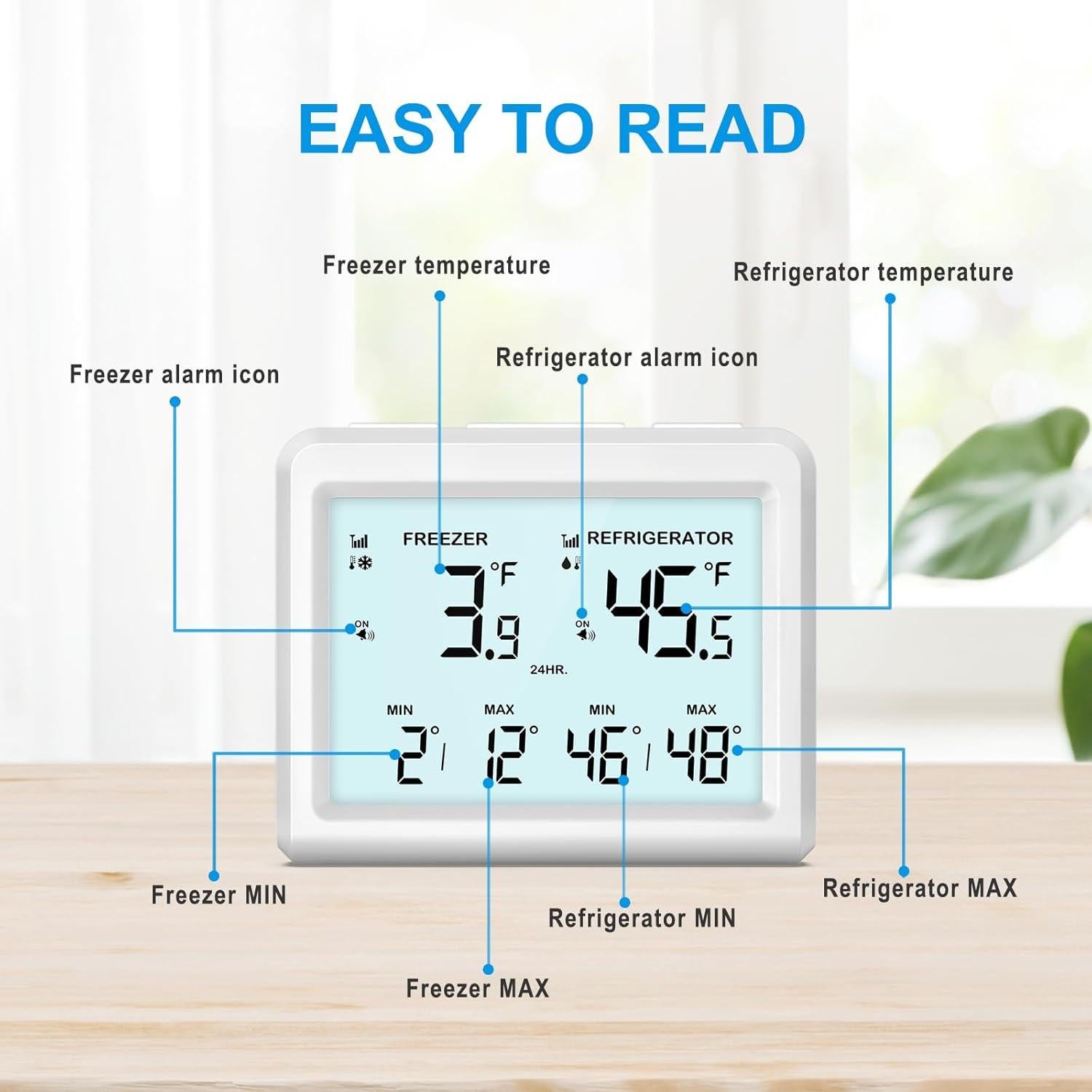 Termómetro Inalámbrico para Refrigerador Temracha WA150KM - Alarma y Retroiluminación