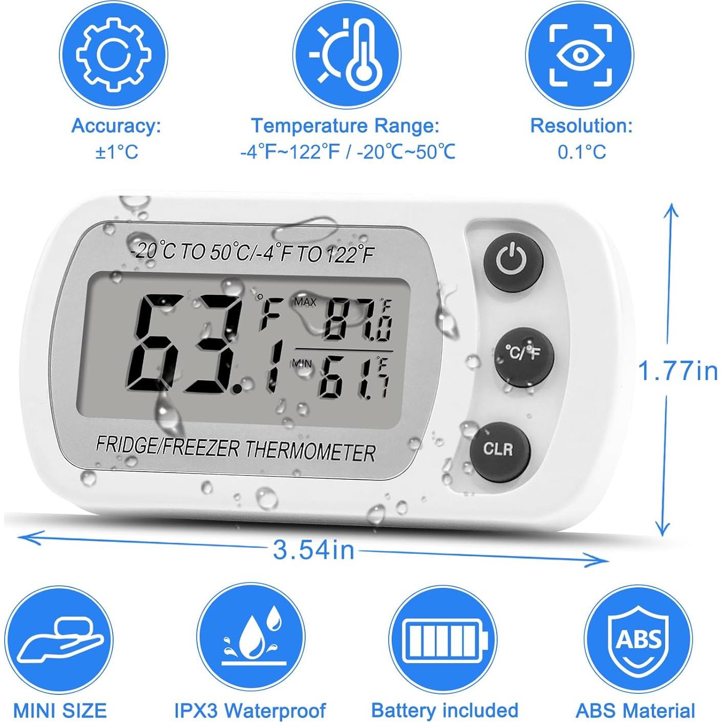 Termómetro Digital Impermeable Lasubst para Refrigerador - 2 Unidades