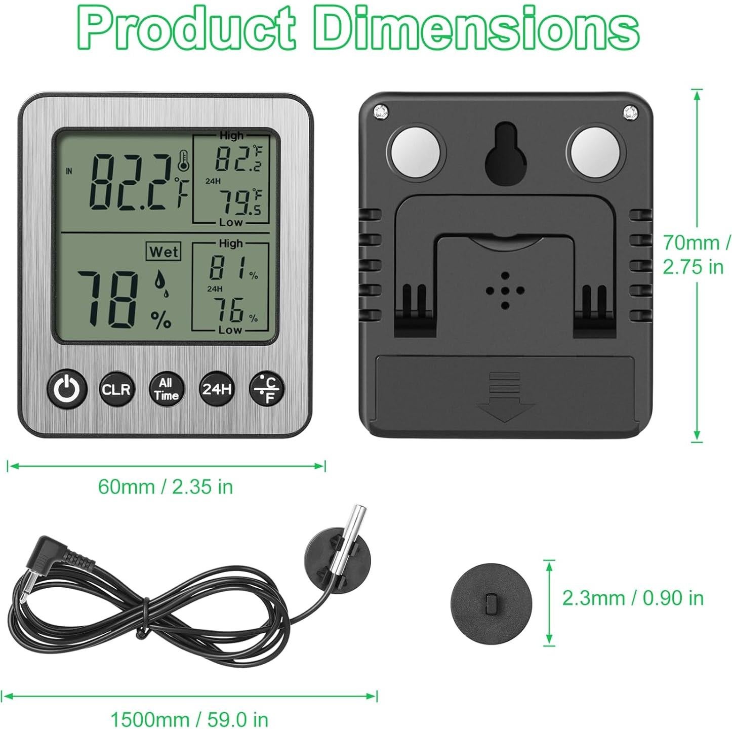 Termómetro Digital Higrómetro Vlejeari ZZ20 para Refrigerador y Reptiles