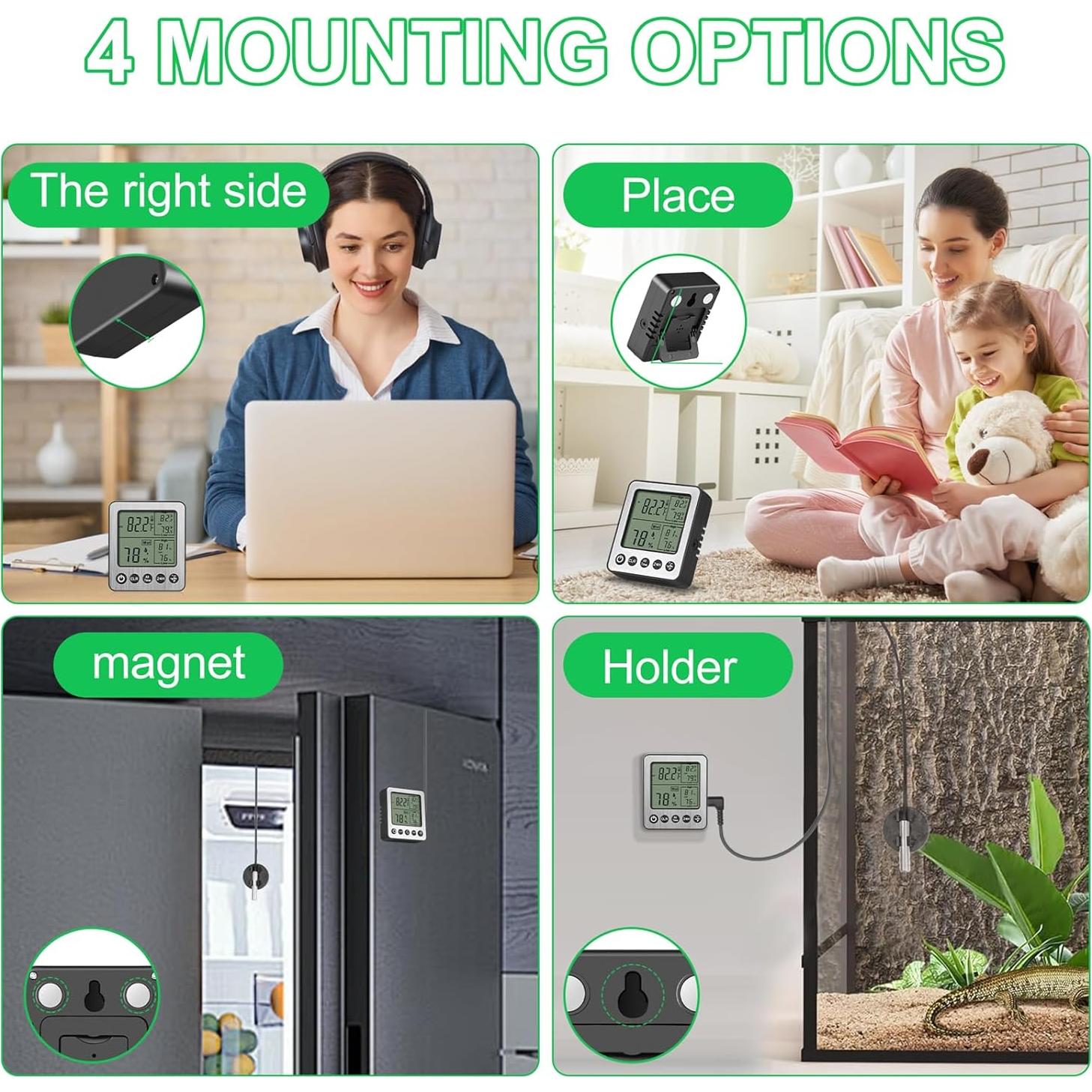 Termómetro Digital Higrómetro Vlejeari ZZ20 para Refrigerador y Reptiles