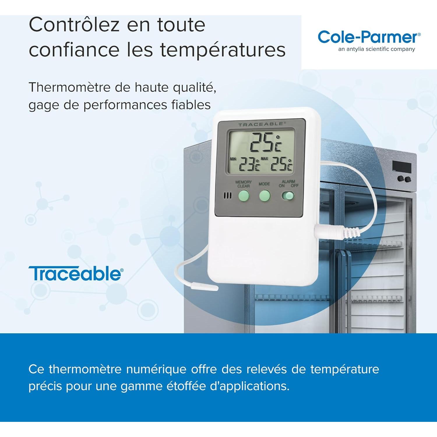 Termómetro Digital Rastreable COLE-PARMER AO-94460-72 Sonda de Botella