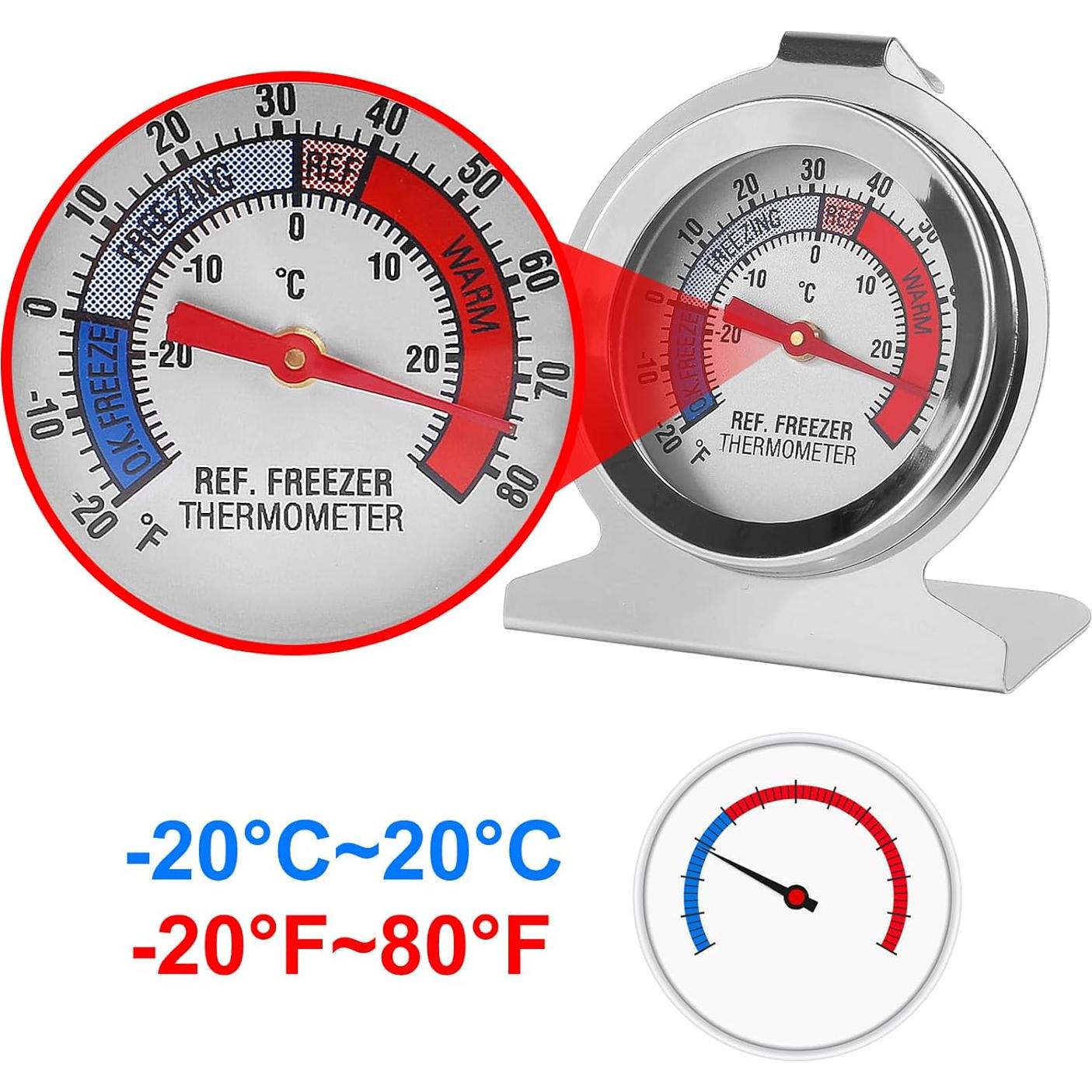 Termómetro de Refrigerador DORHEA 3Pcs Acero Inoxidable -30 a 30°C
