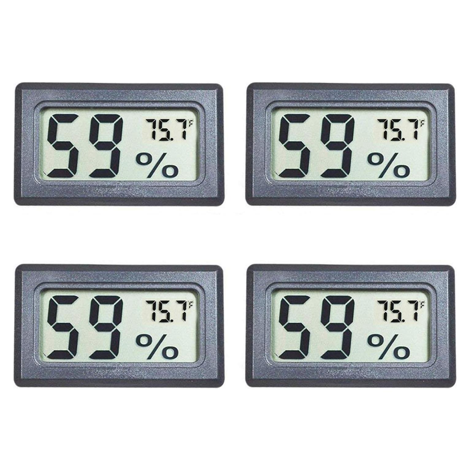 Paquete de 4 Termómetros Digitales Veanic Mini Higrómetros