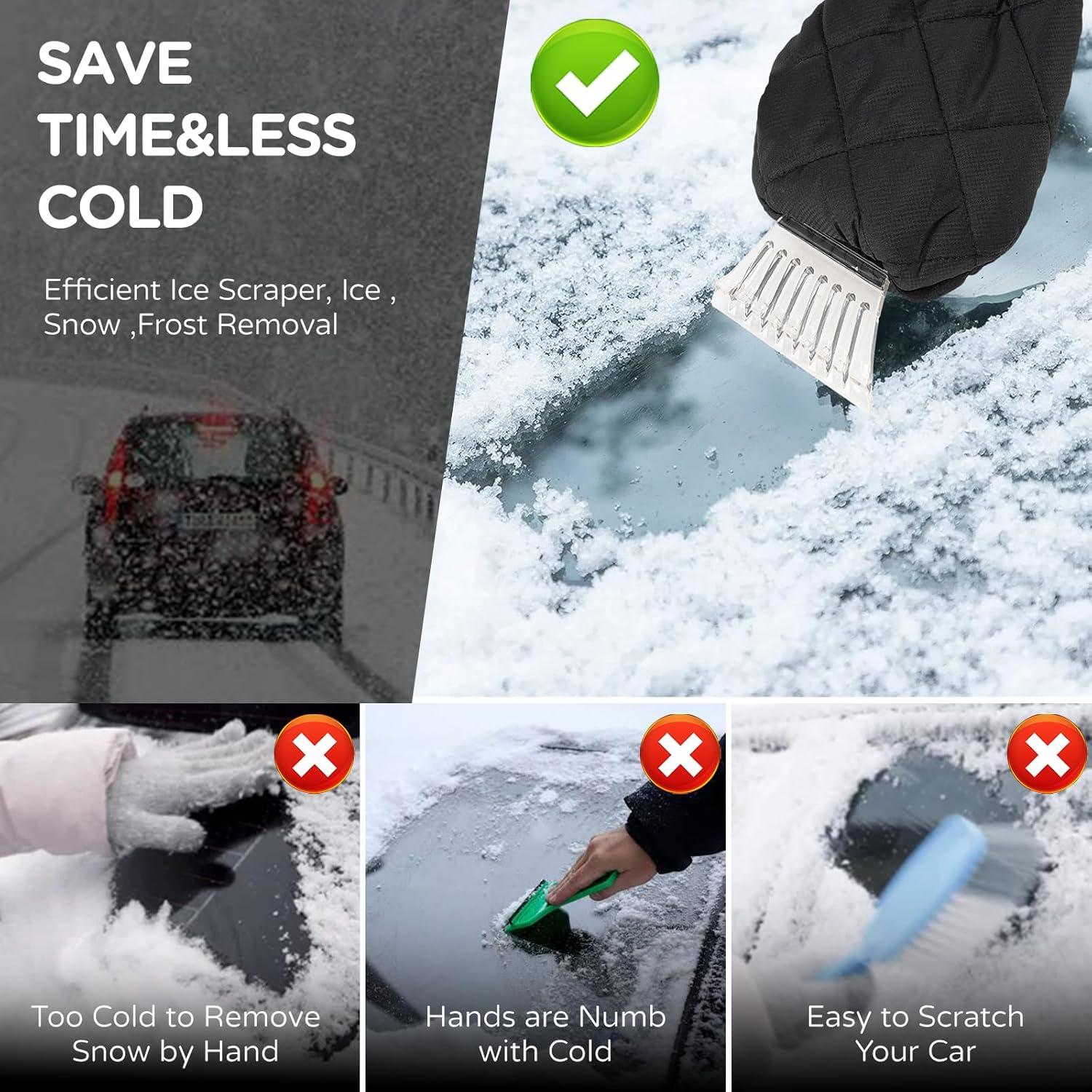 Raspador de Hielo con Guante TKKEUEP - Impermeable y Acolchado