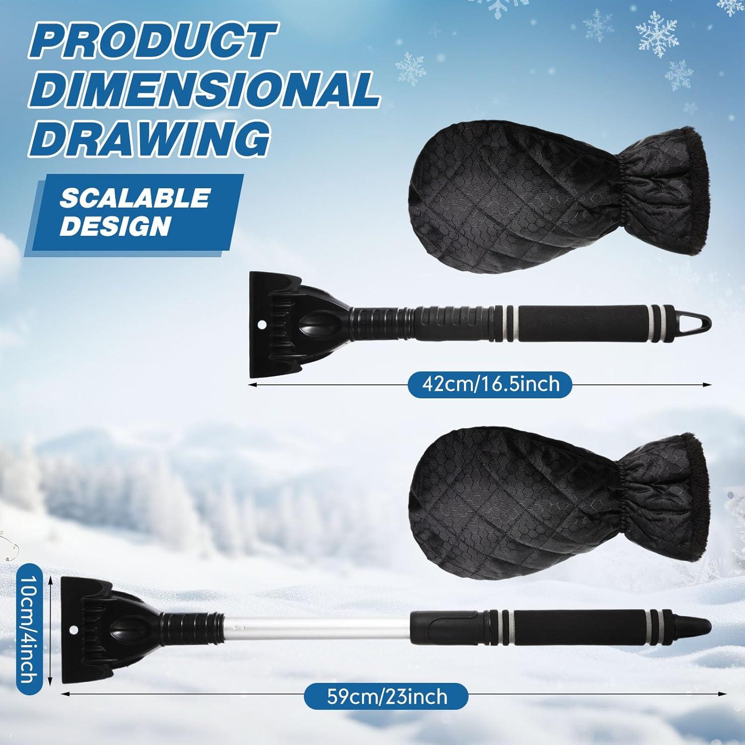 Juego de 2 raspadores de hielo Lanties con guantes retráctiles