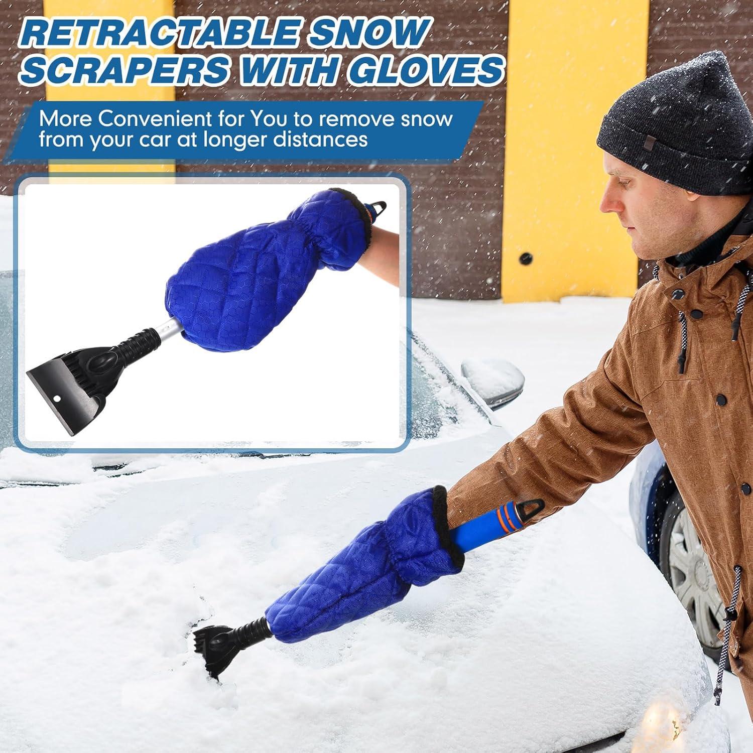 Juego de 2 raspadores de hielo Lanties con guantes retráctiles