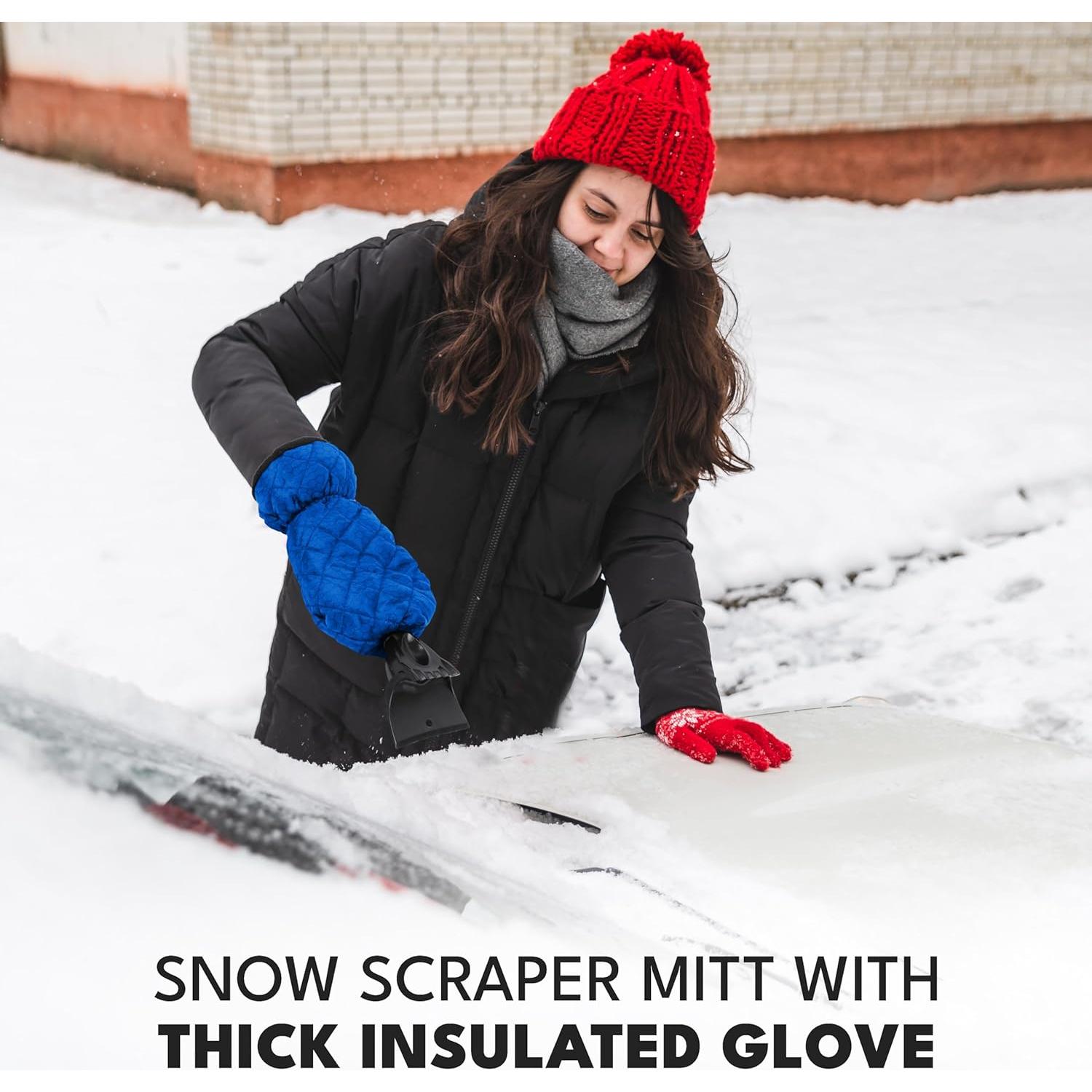 Guante Raspador de Hielo EcoNour Azul 2-en-1 Impermeable