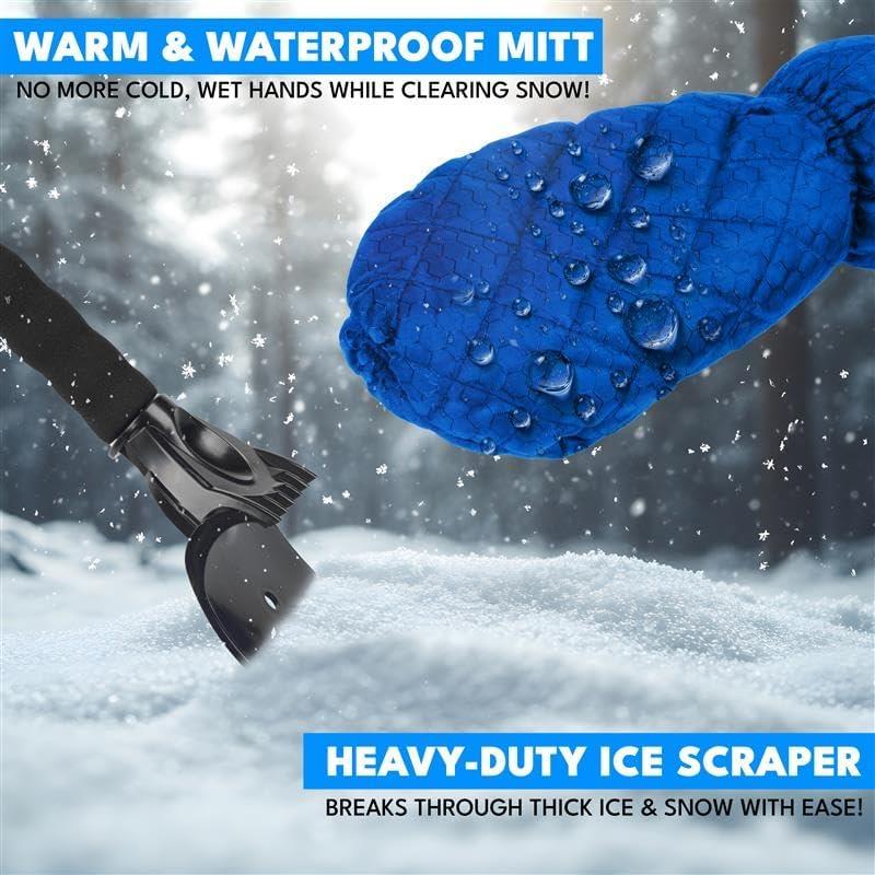 Guante Raspador de Hielo EcoNour Azul 2-en-1 Impermeable
