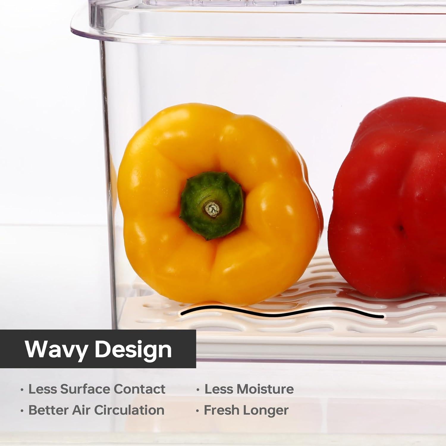 Contenedor Felli Duo Fresh Veggie Keeper 3 Piezas 5.8qt